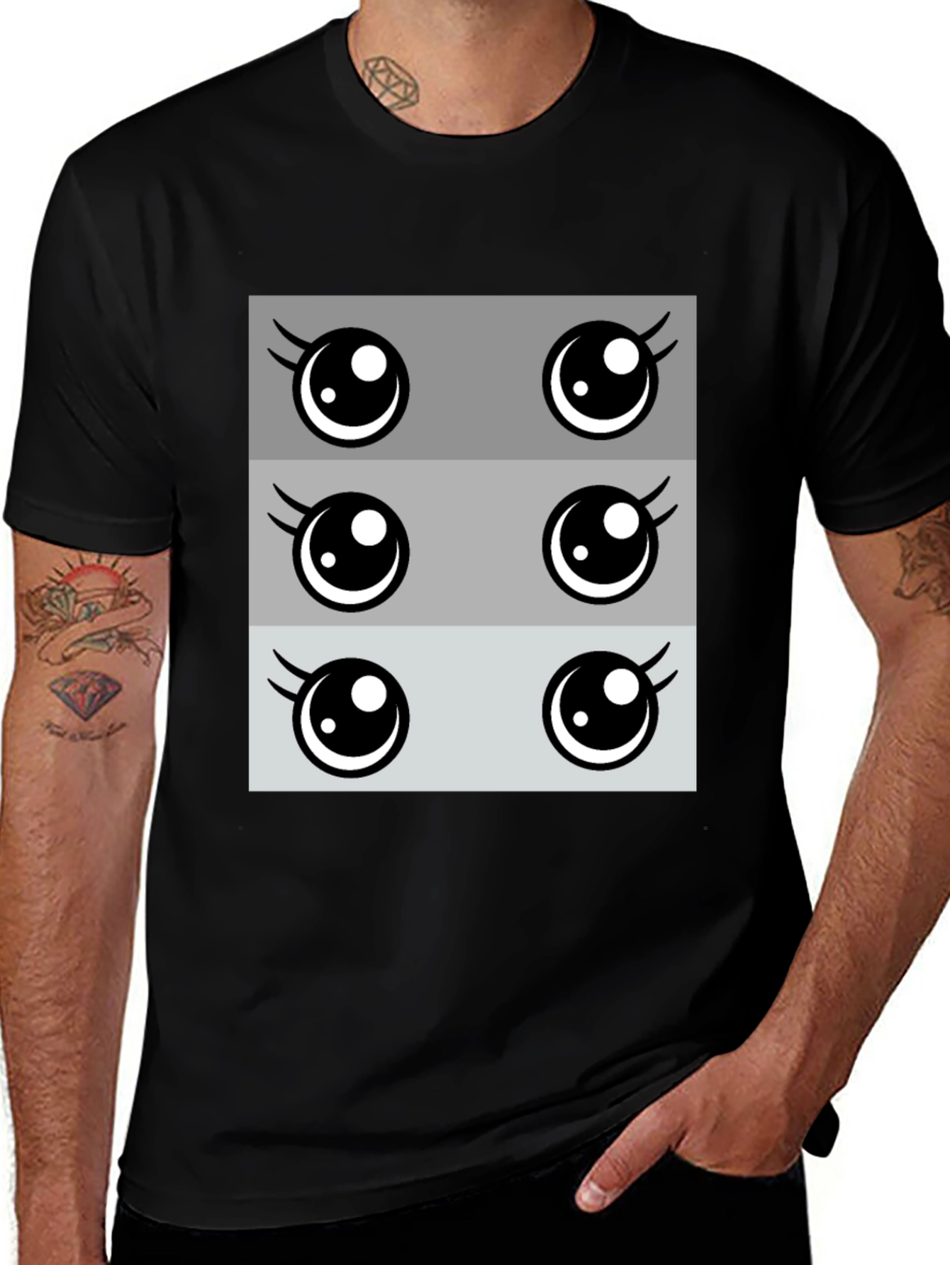 Variant 10 of Kawaii Eyes Graphic Tee - Cute Anime Style T-Shirt