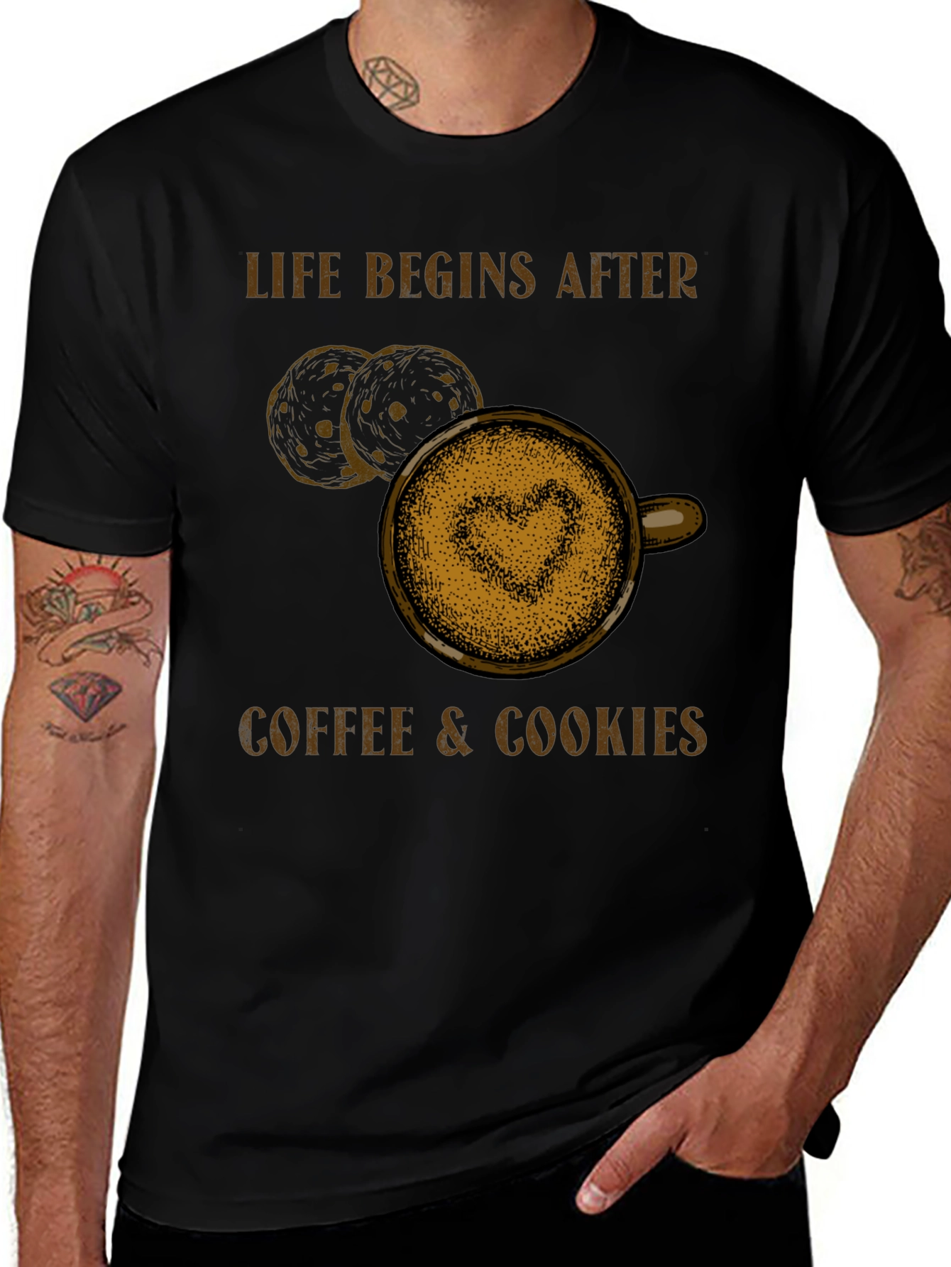 Variant 3 of Life Begins After Coffee & Cookies T-Shirt