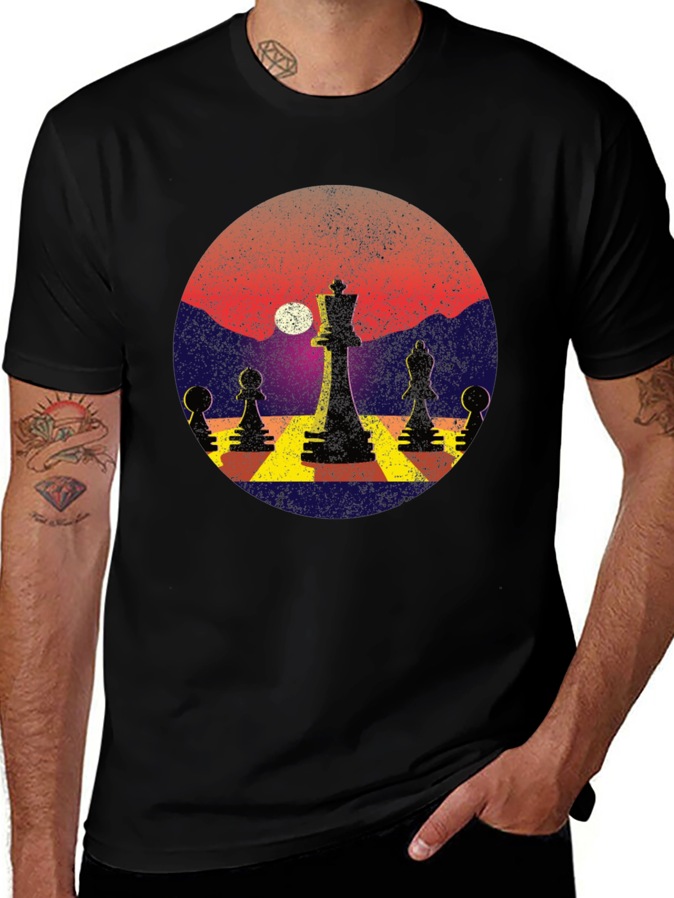 Variant 4 of Chess Sunset Graphic T-Shirt
