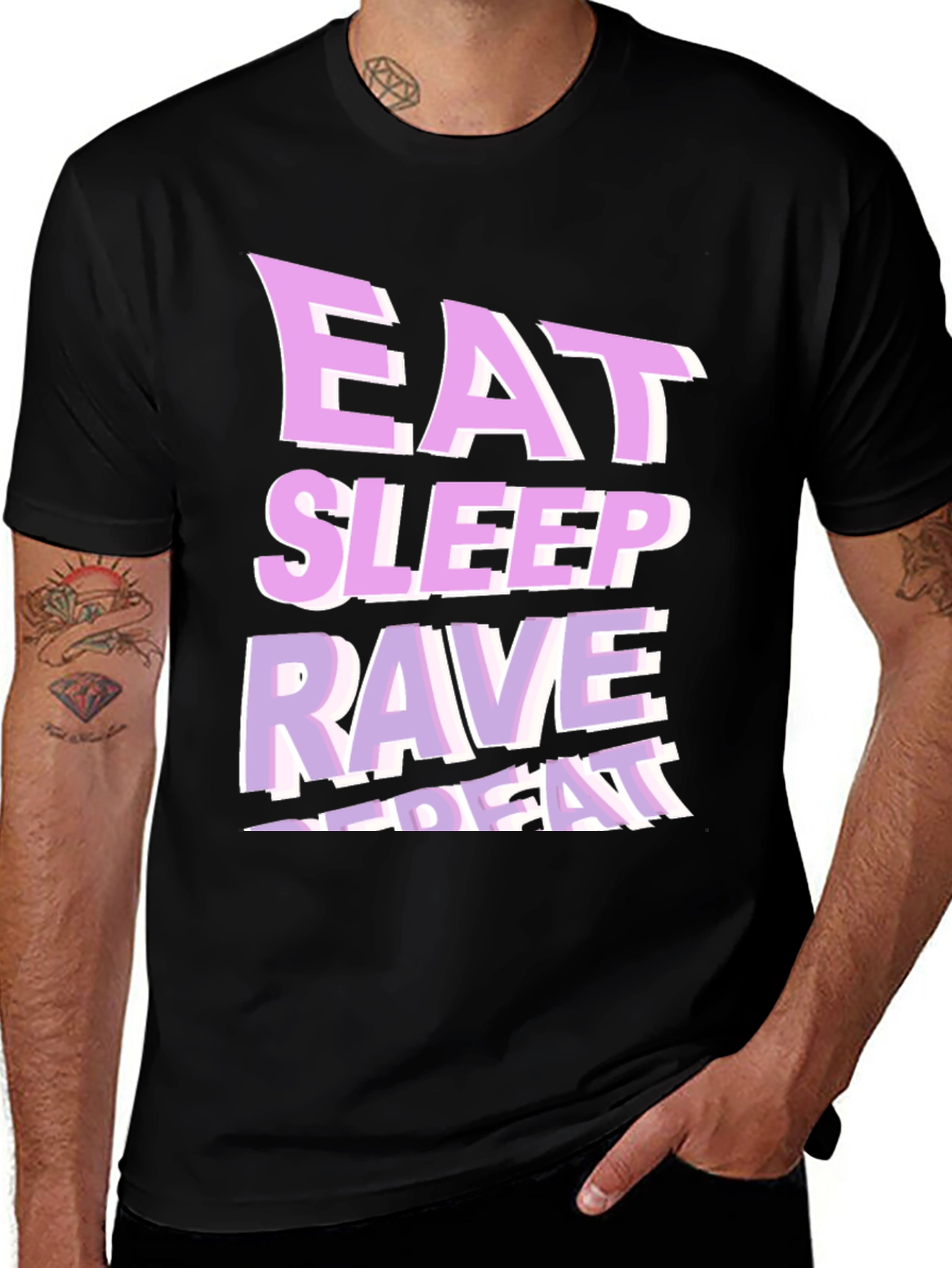 Variant 21 of Eat Sleep Rave Repeat Graphic T-Shirt