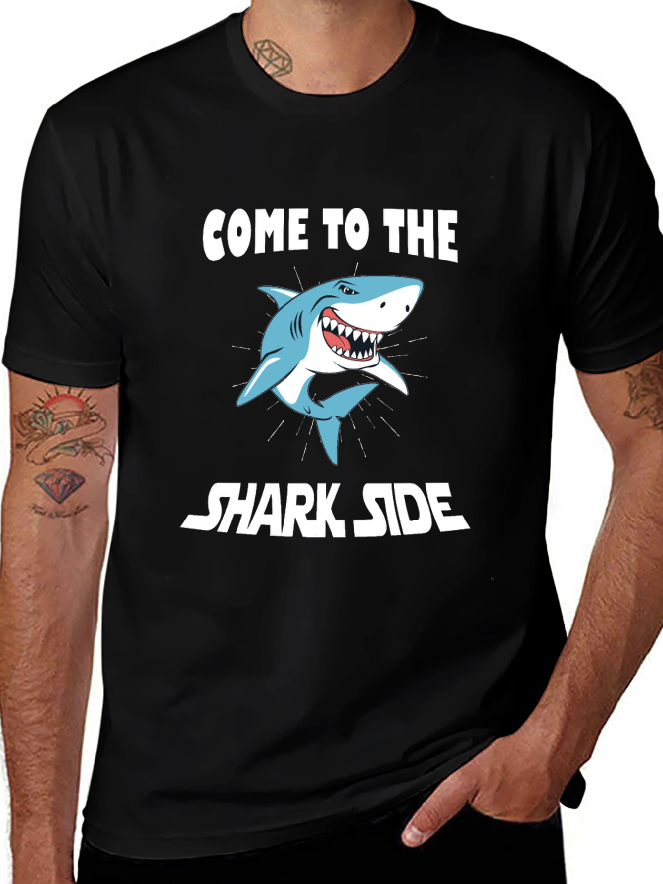 Variant 27 of Come to the Shark Side Men's Black T-Shirt