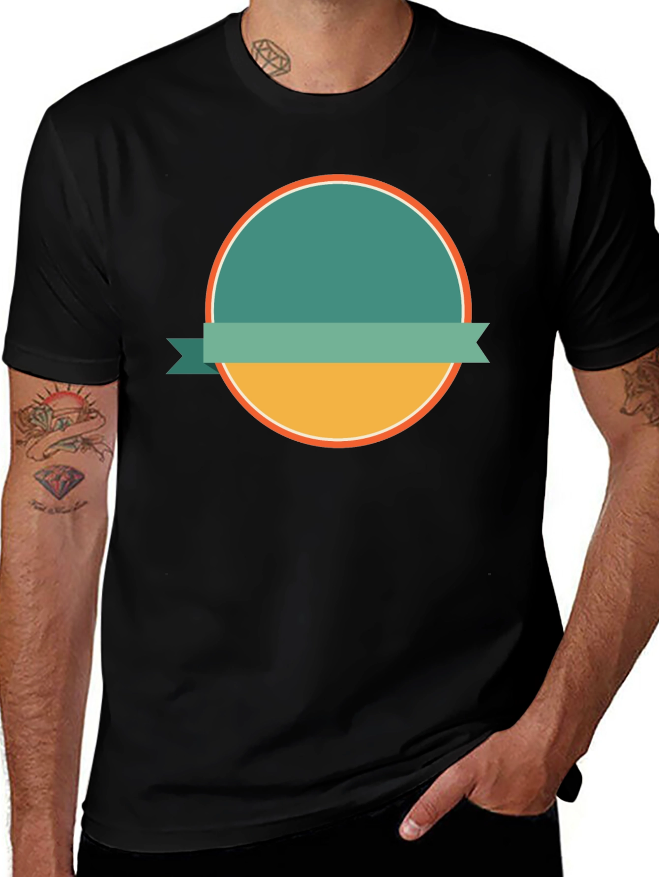 Variant 7 of Modern Graphic Tee with Circle Design