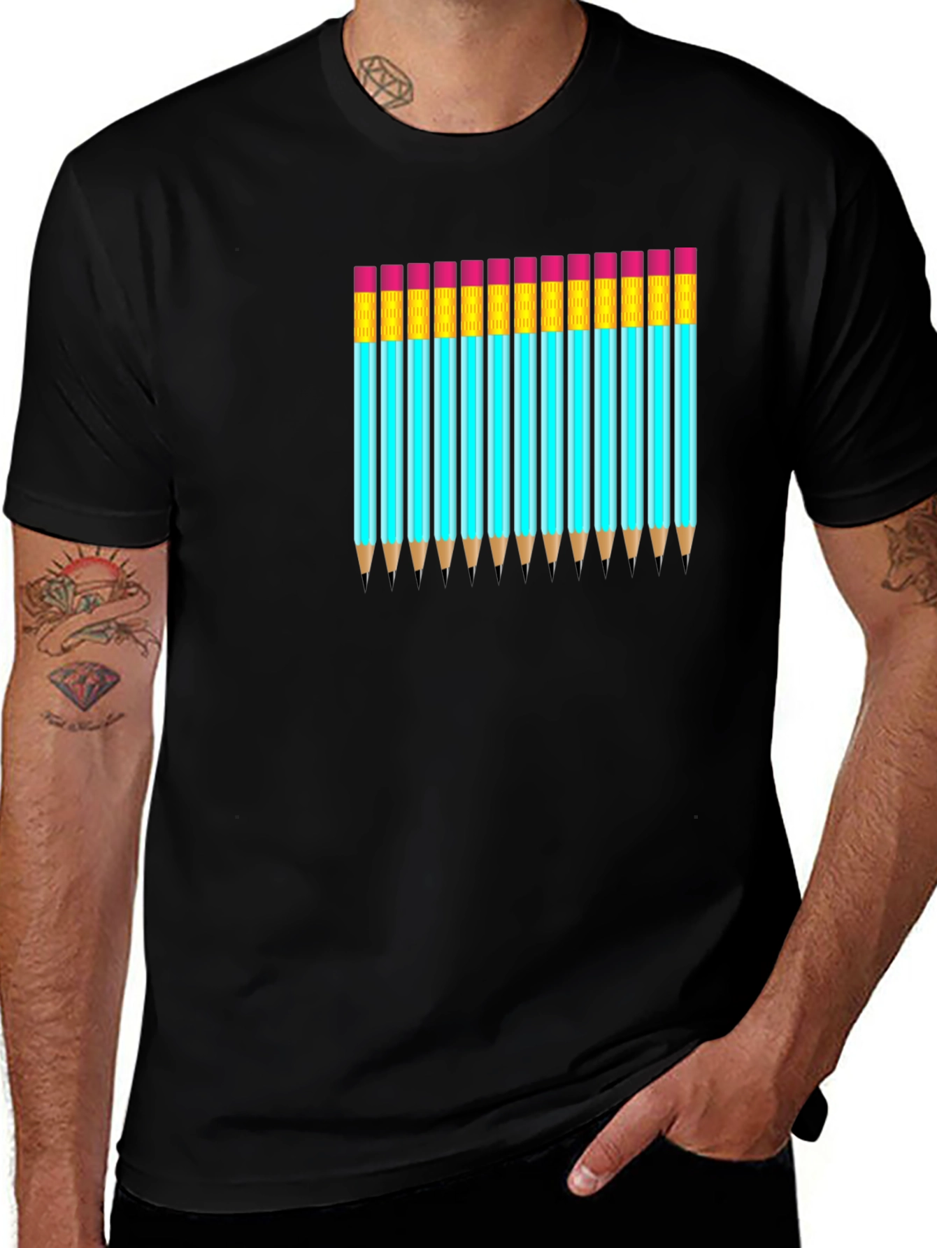 Variant 14 of Creative Pencil Pattern T-Shirt