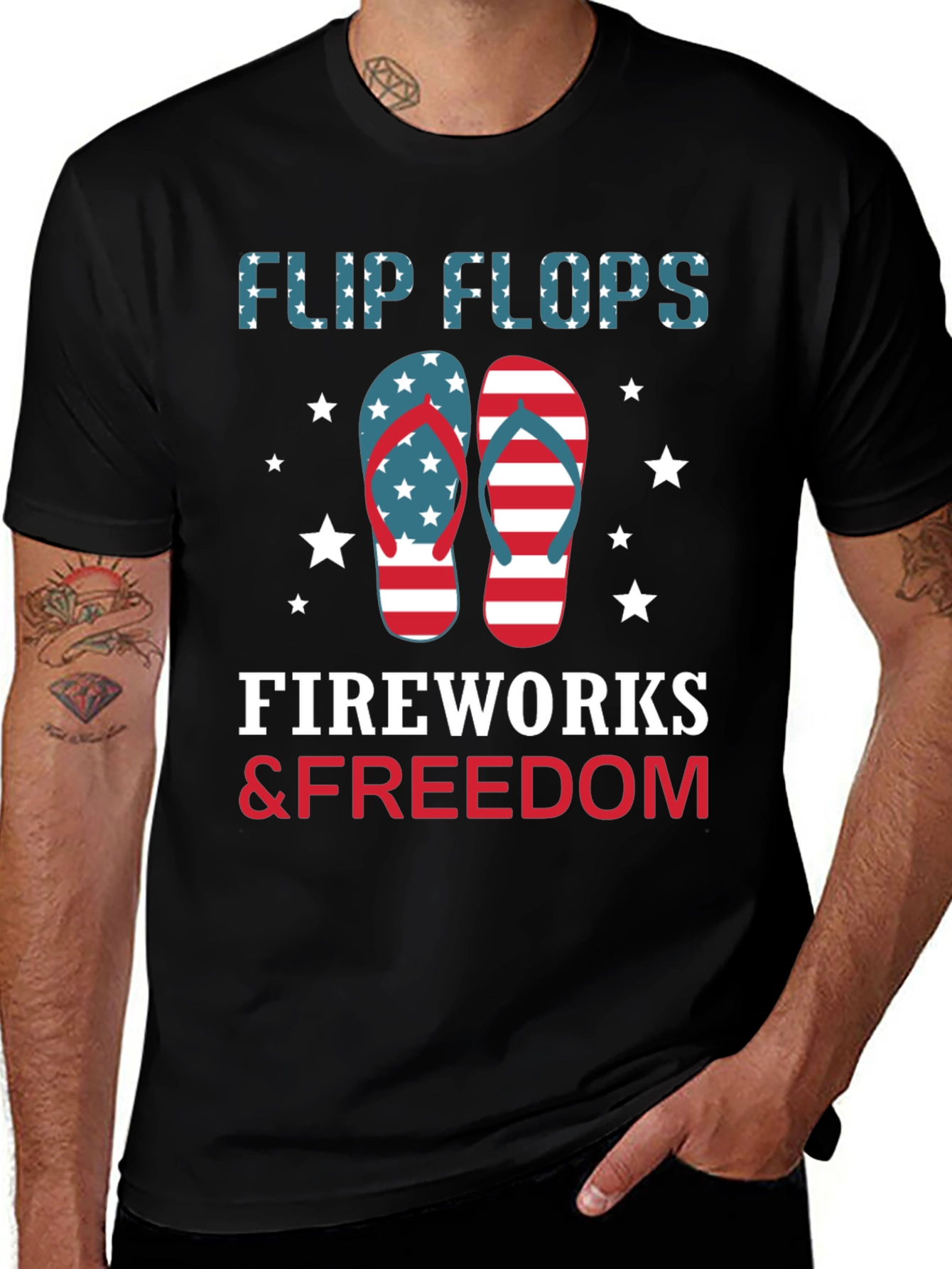 Variant 10 of Patriotic Flip Flops, Fireworks & Freedom T-Shirt