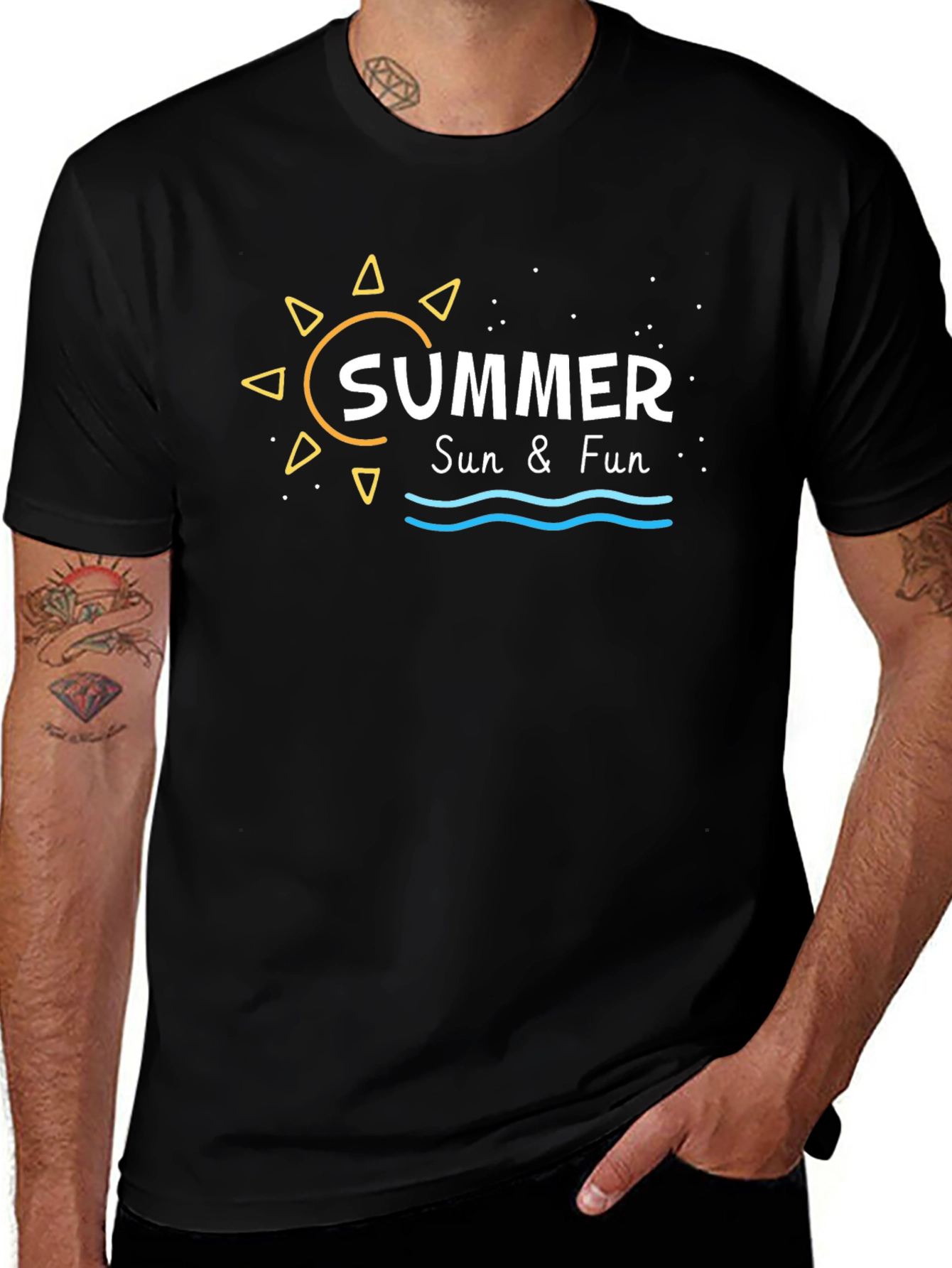Variant 8 of Summer Sun & Fun Black Graphic Tee