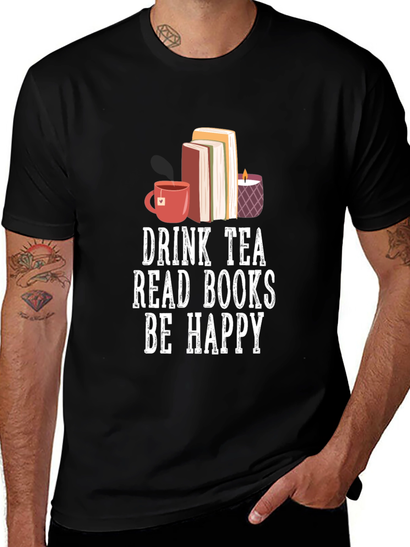 Drink Tea Read Books Be Happy T-Shirt