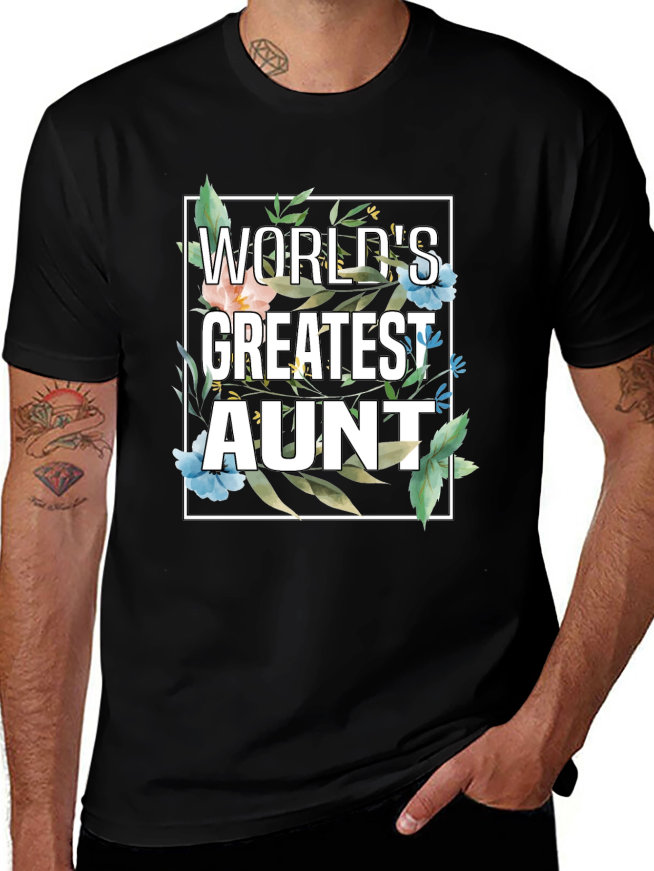Variant 21 of World's Greatest Aunt Floral T-Shirt