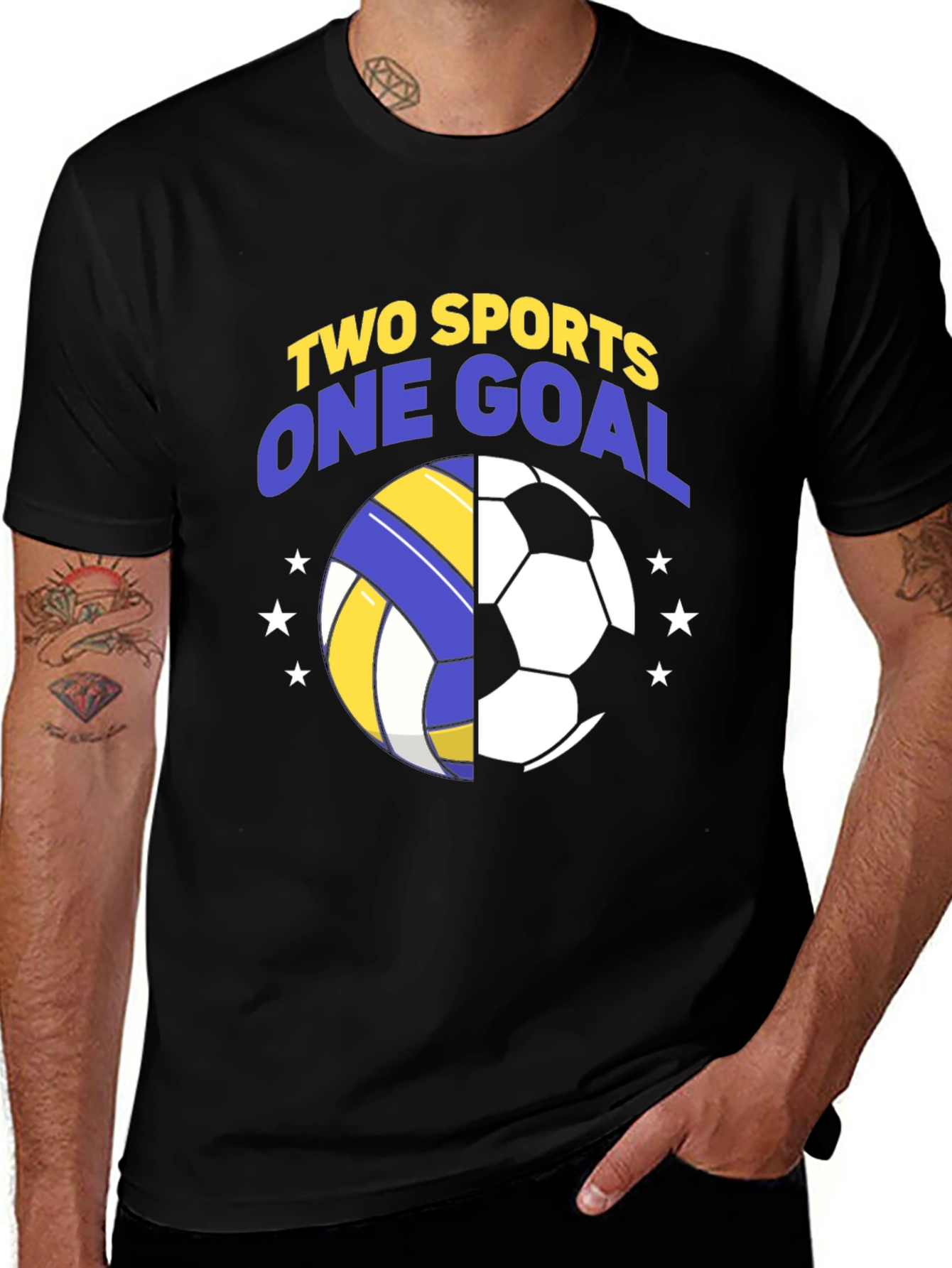 Two Sports One Goal T-Shirt | Soccer & Volleyball Tee