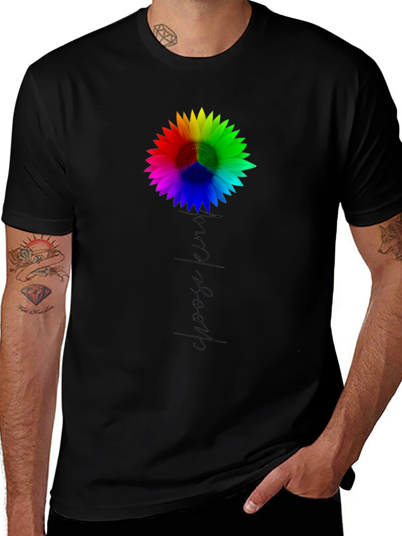Variant 10 of Choose Kind Sunflower Tee - Black