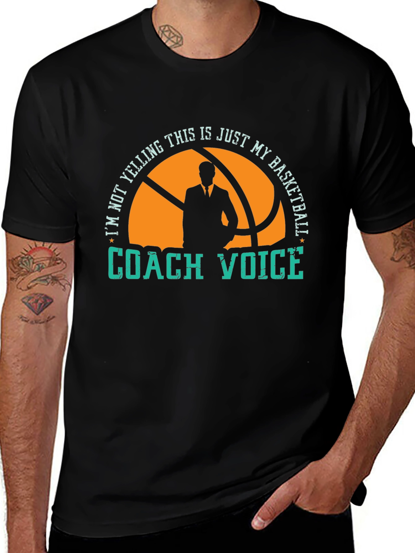 Variant 10 of Basketball Coach Voice Graphic Tee
