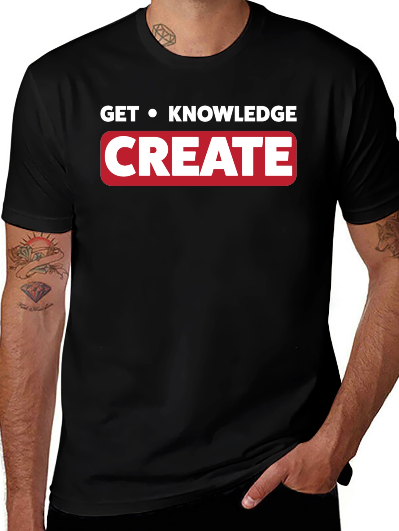 Get Knowledge Create T-Shirt - Black