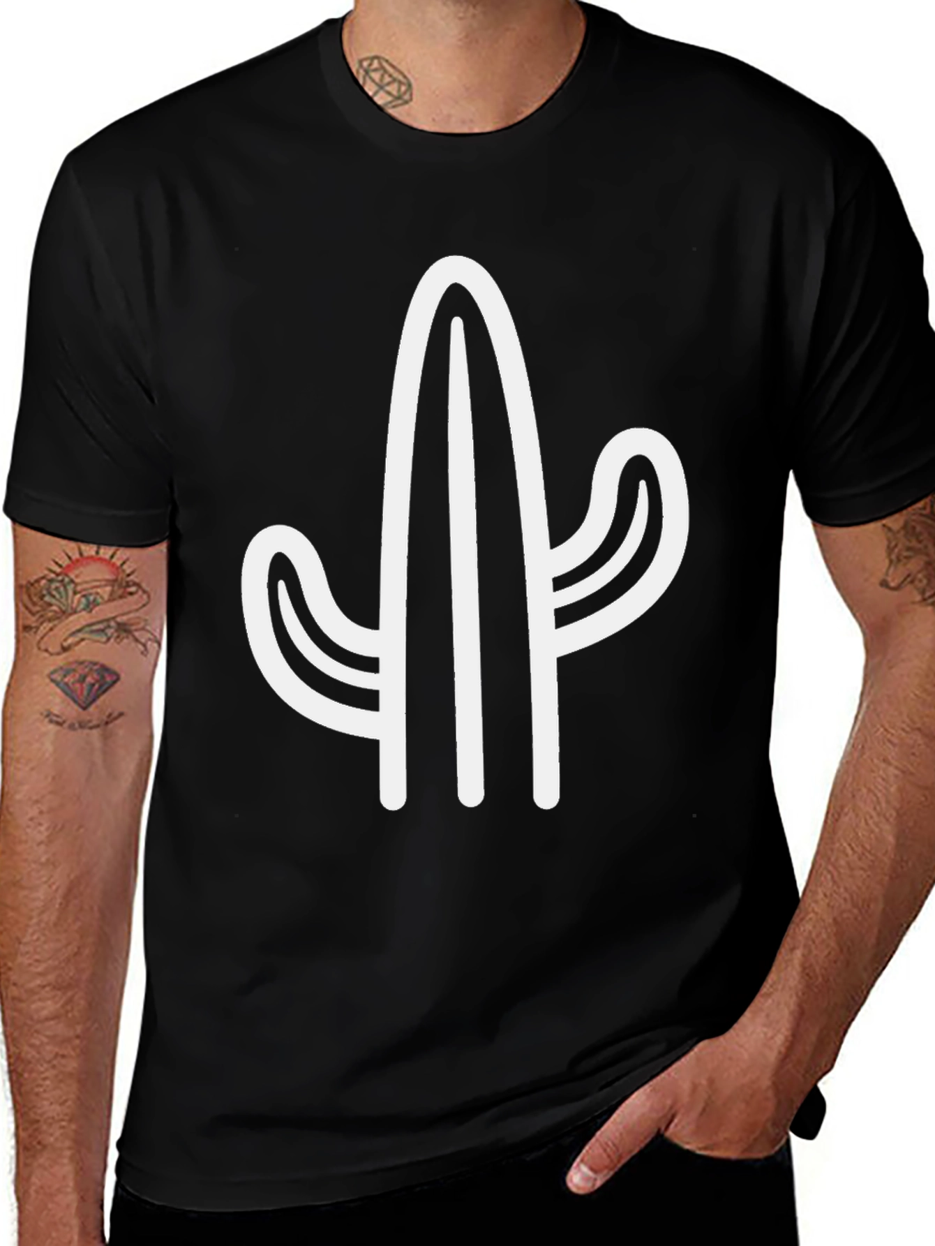 Variant 4 of Cactus Graphic T-Shirt - Trendy Men's Tee