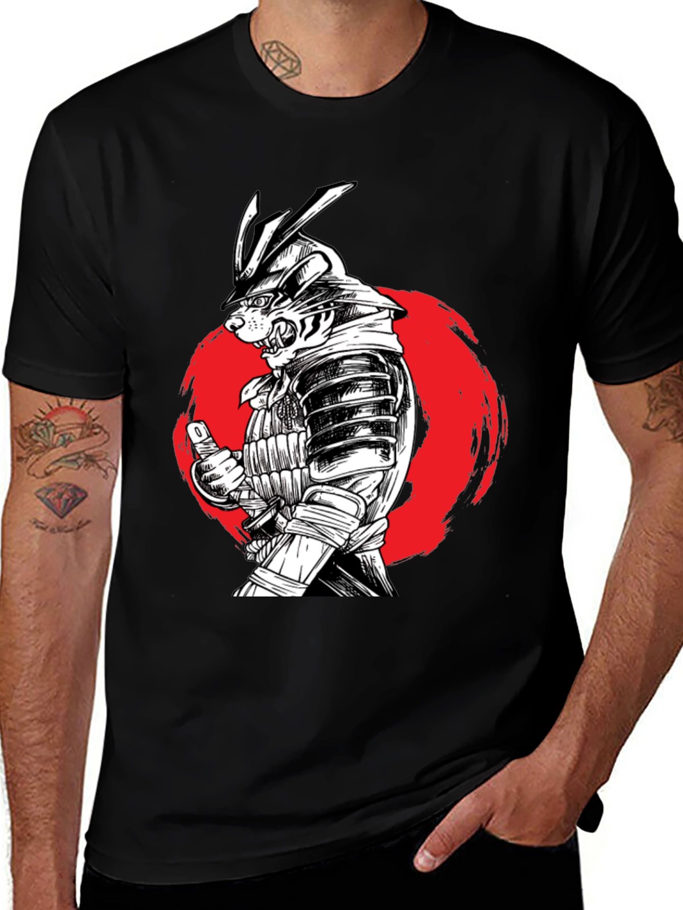Samurai Cat T-Shirt - Unique Graphic Tee