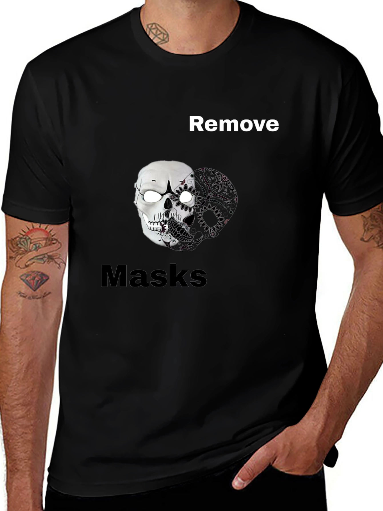 Variant 9 of Remove Masks Skull Graphic Tee