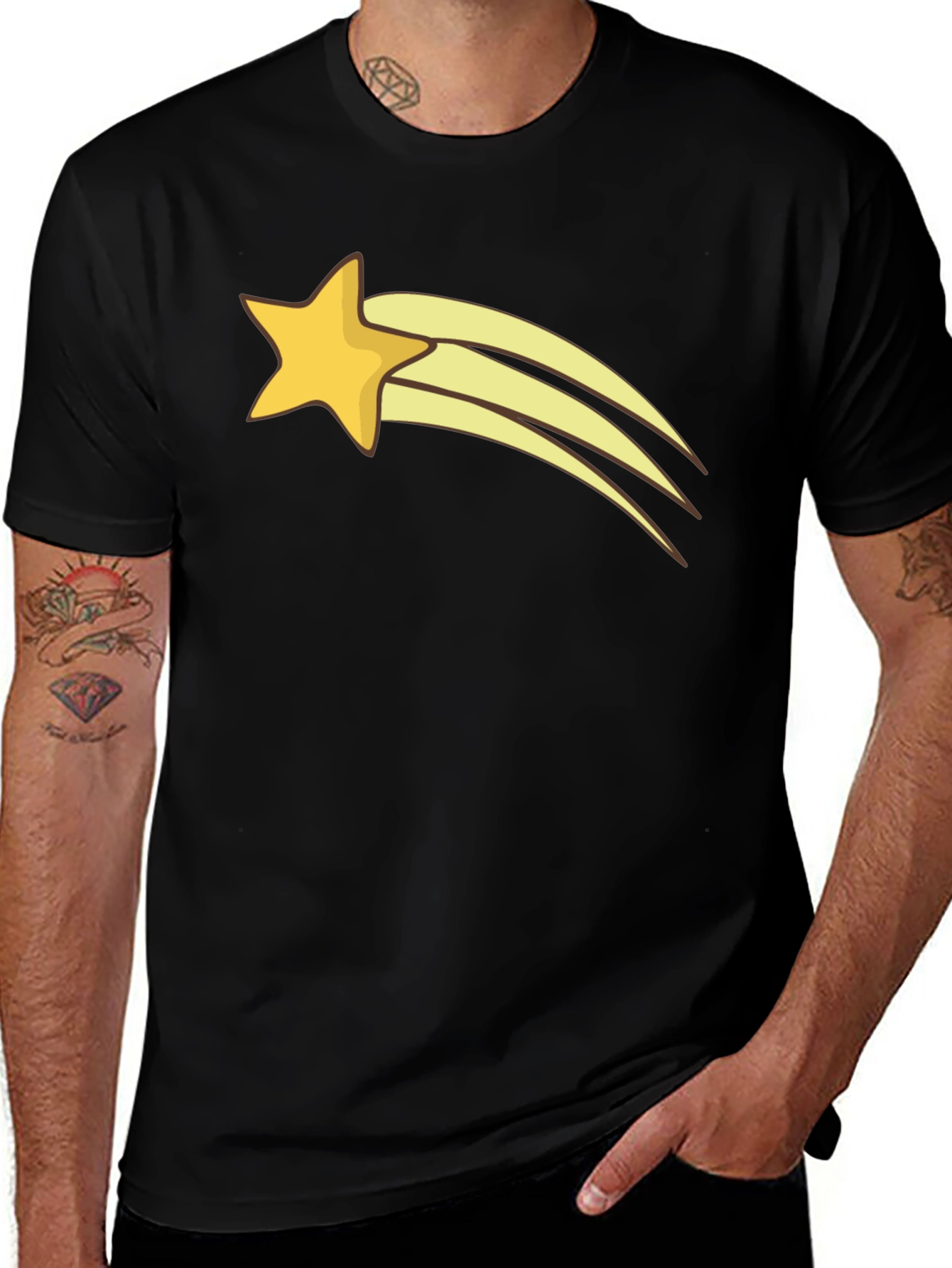 Variant 16 of Shooting Star Graphic Black T-Shirt
