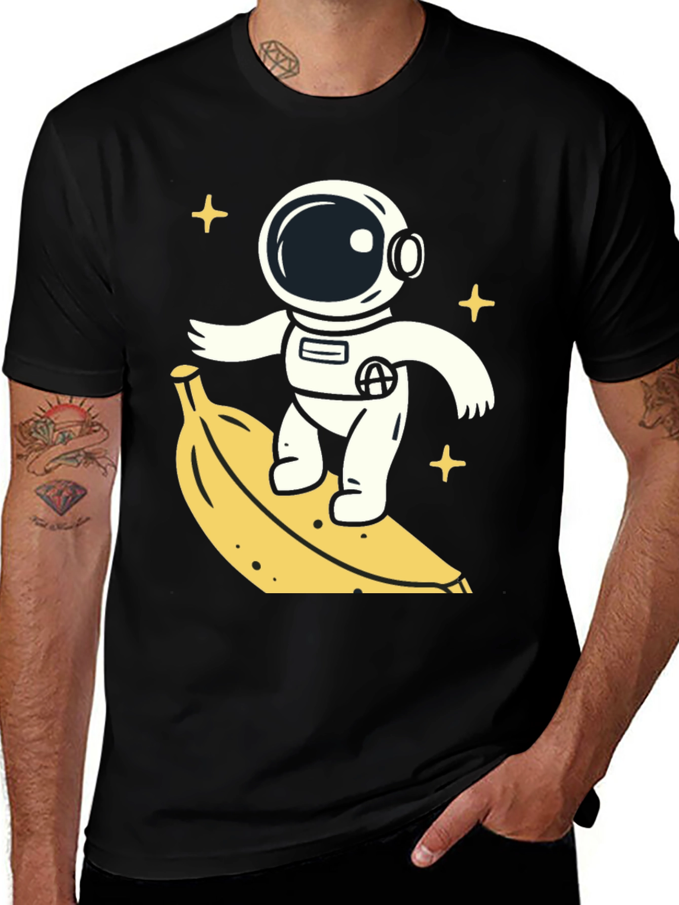 Variant 2 of Astronaut Banana Ride T-Shirt