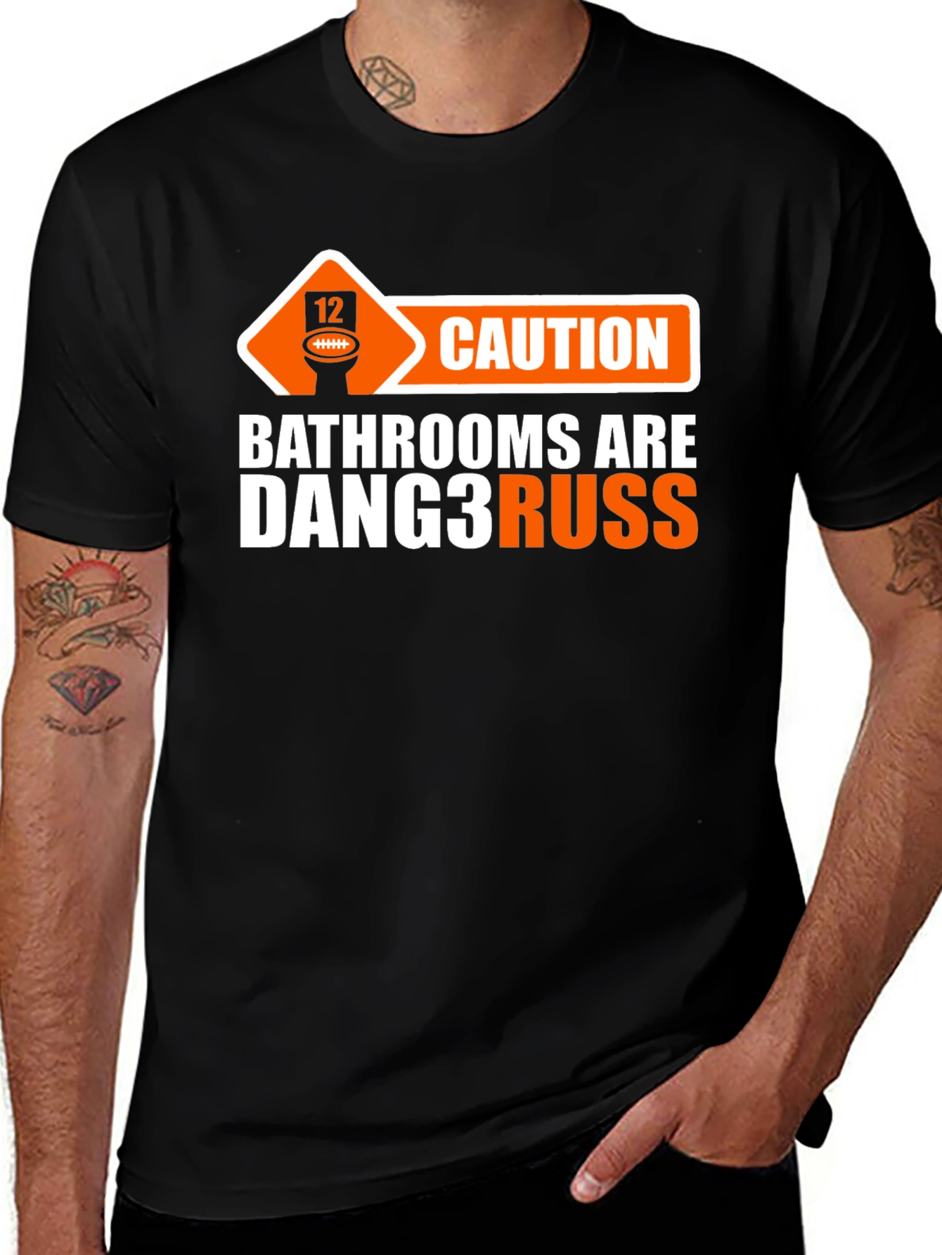 Variant 7 of Caution Dang3Russ Funny T-Shirt