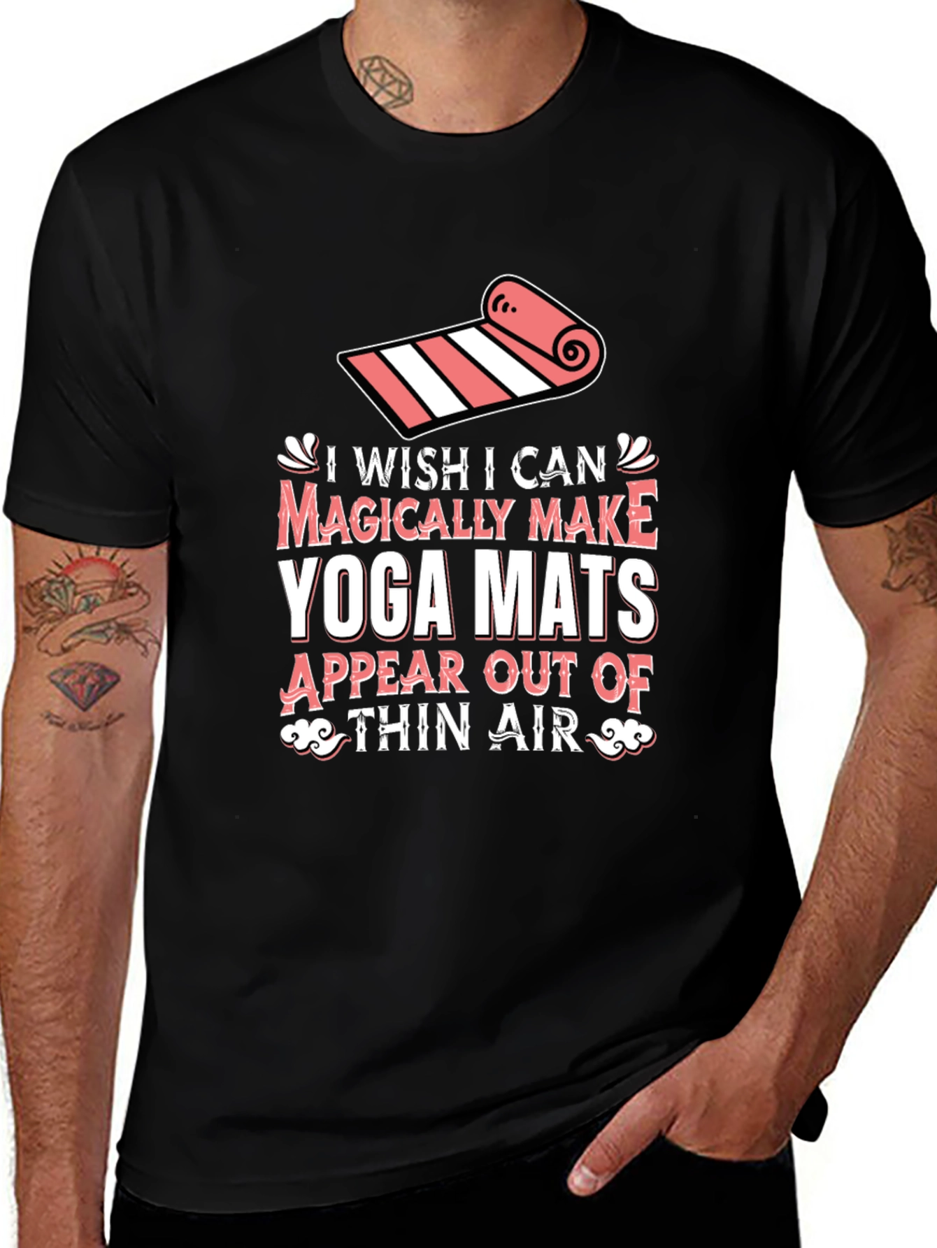 Black Yoga Mat Magic T-Shirt - Wish I Could Make Yoga Mats main image