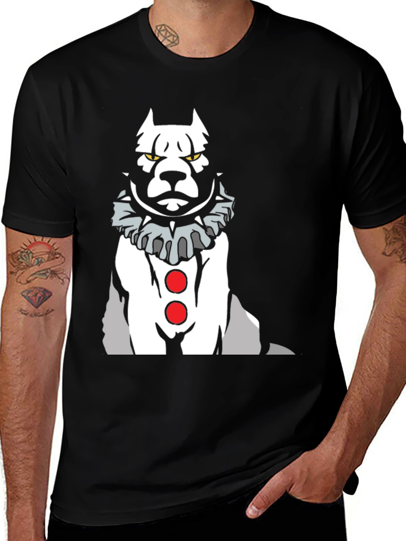 Clown Dog Graphic Tee - Men's Black T-Shirt