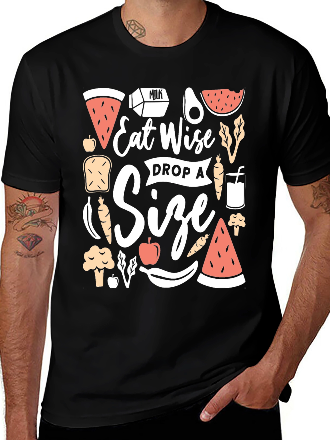 Variant 14 of Eat Wise Drop a Size Graphic Tee