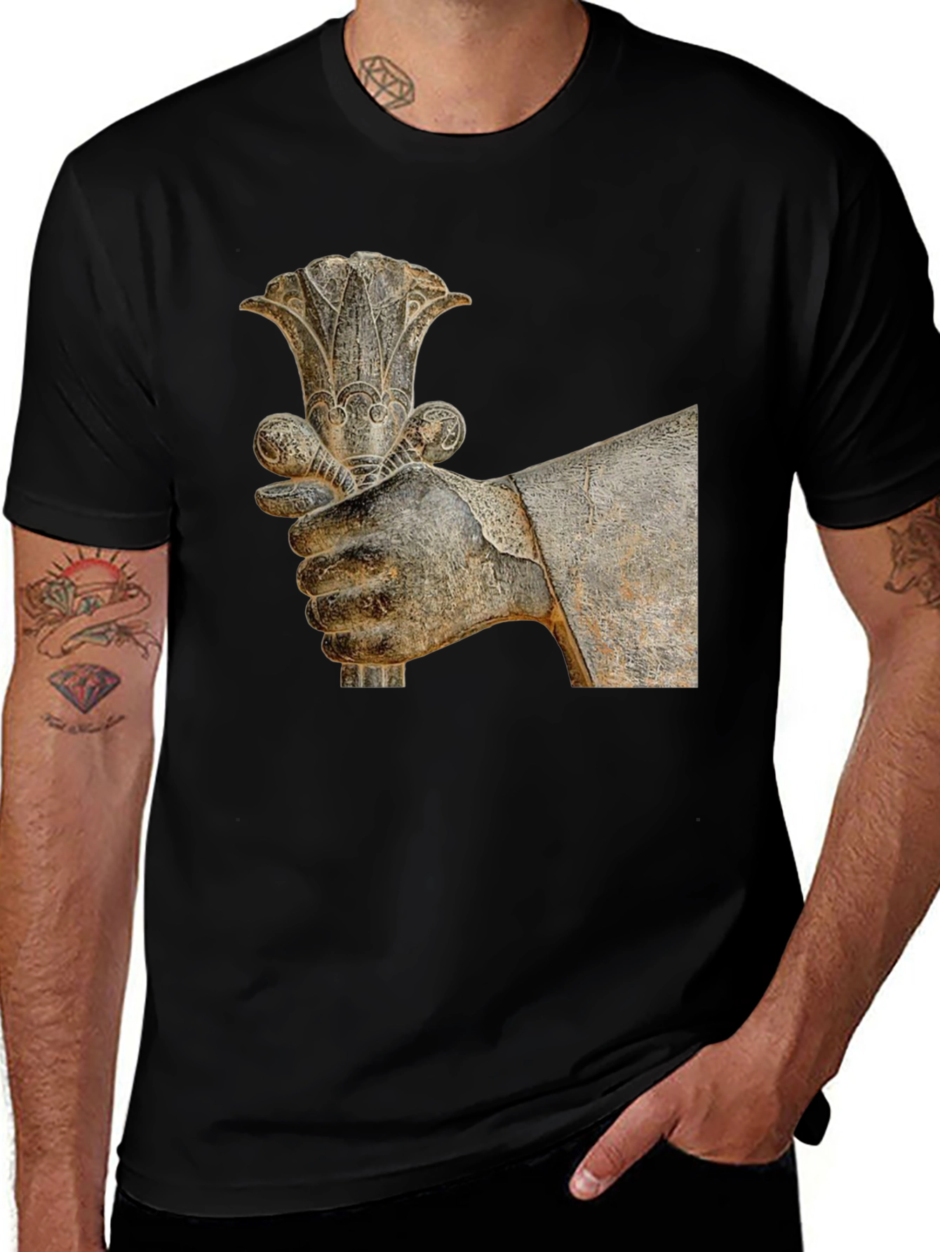 Variant 4 of Ancient Artifact Graphic Tee - Black