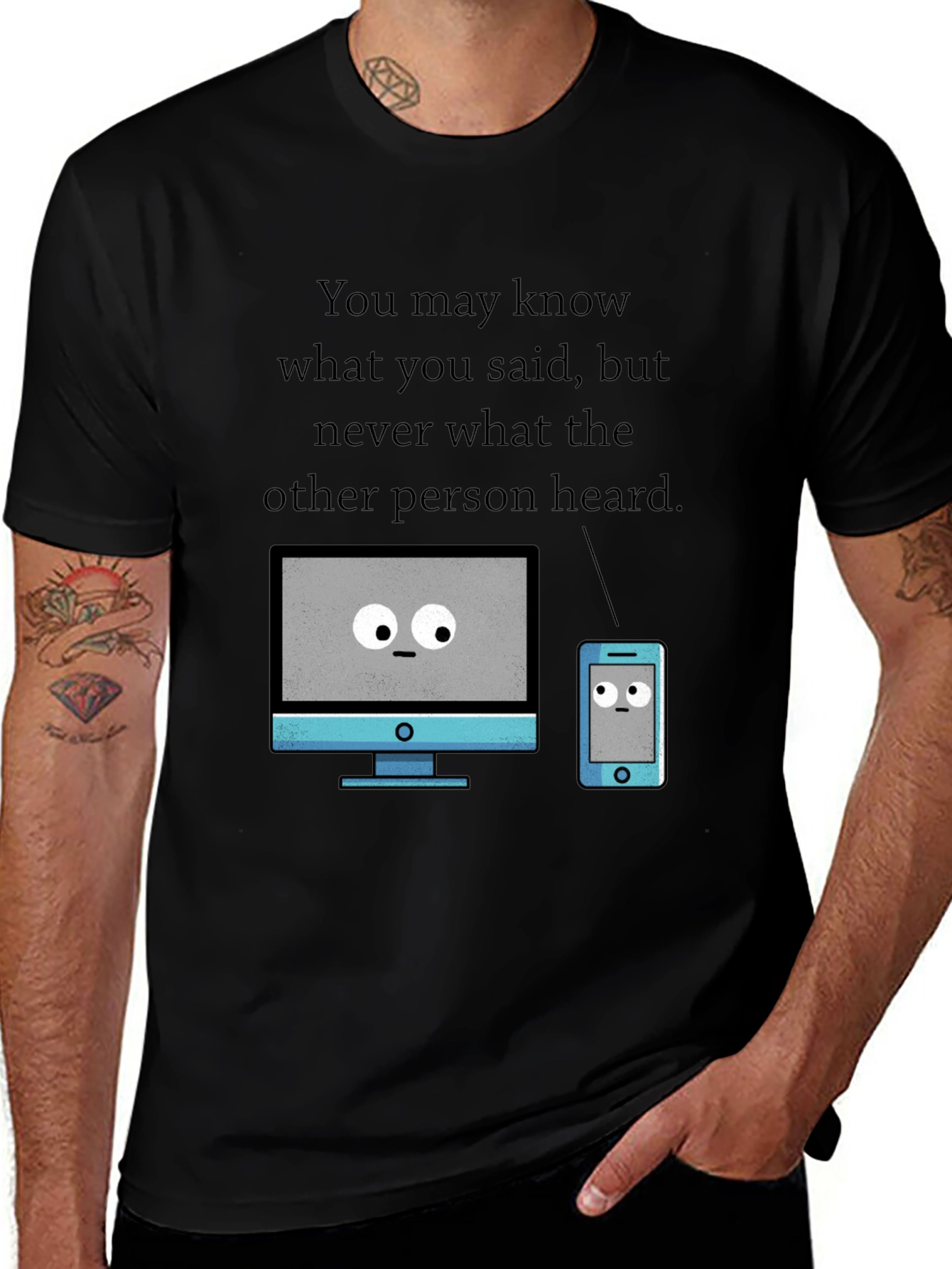 Variant 11 of Funny Tech T-Shirt - Heard vs. Said