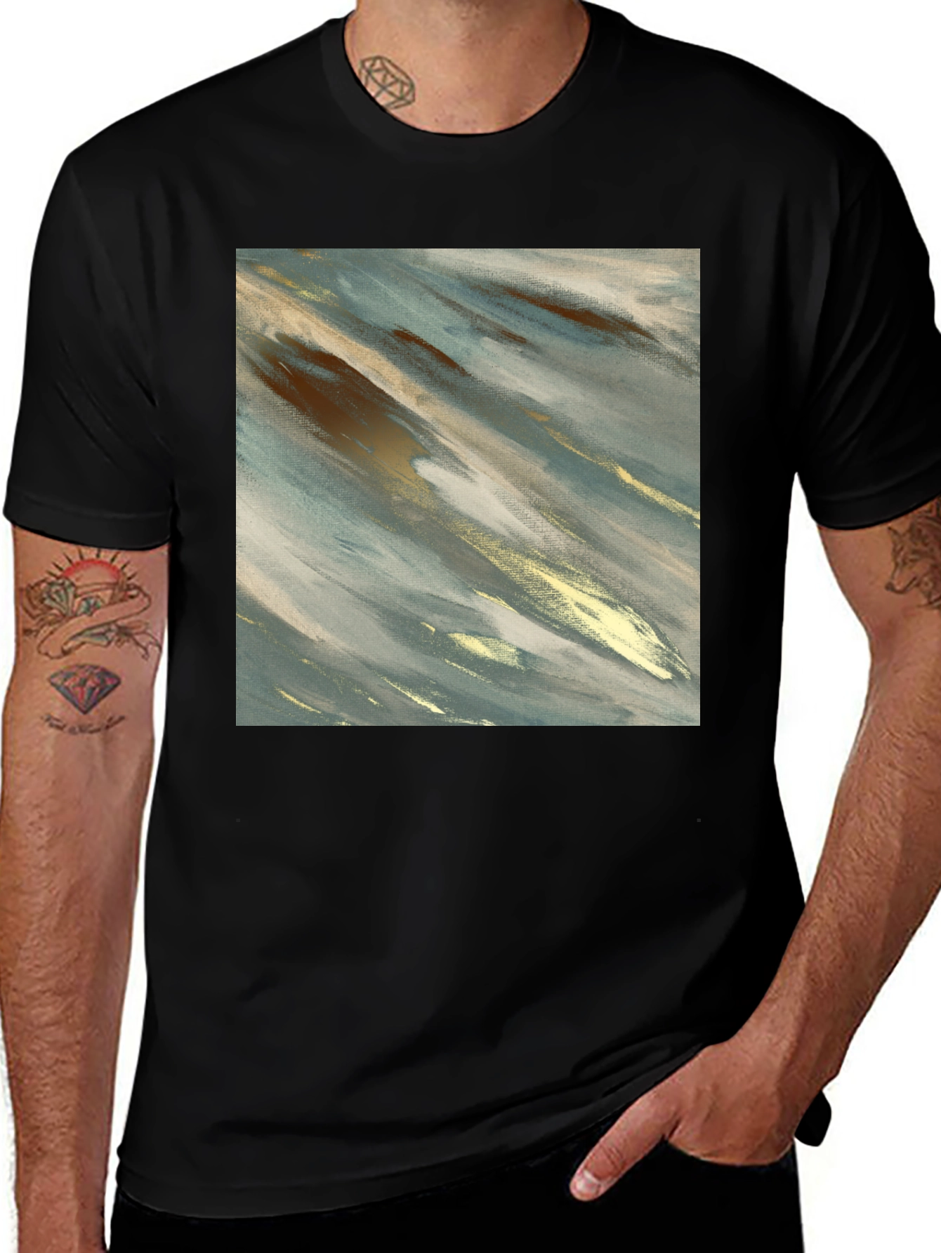 Variant 8 of Abstract Art Graphic Tee - Modern Casual Style