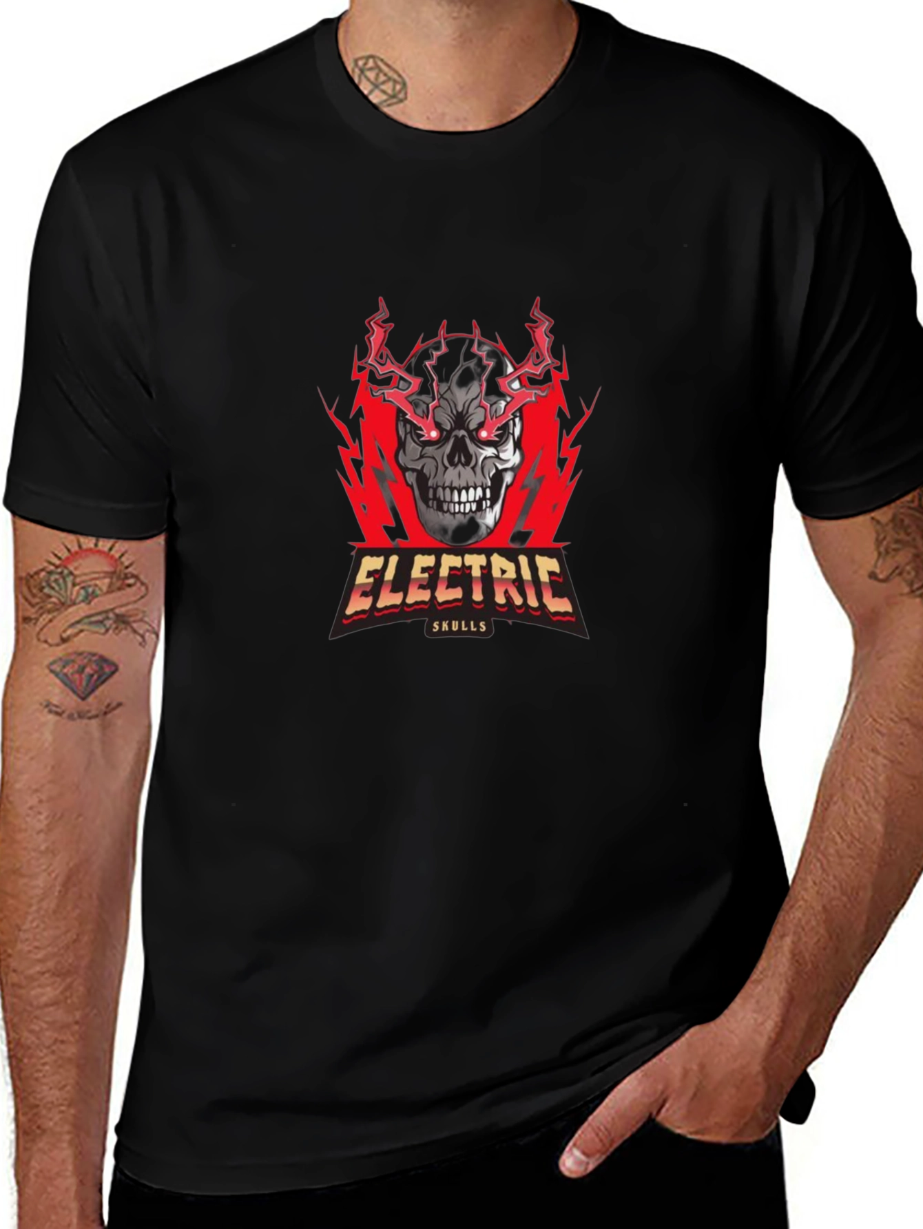 Variant 5 of Electric Skulls Graphic T-Shirt