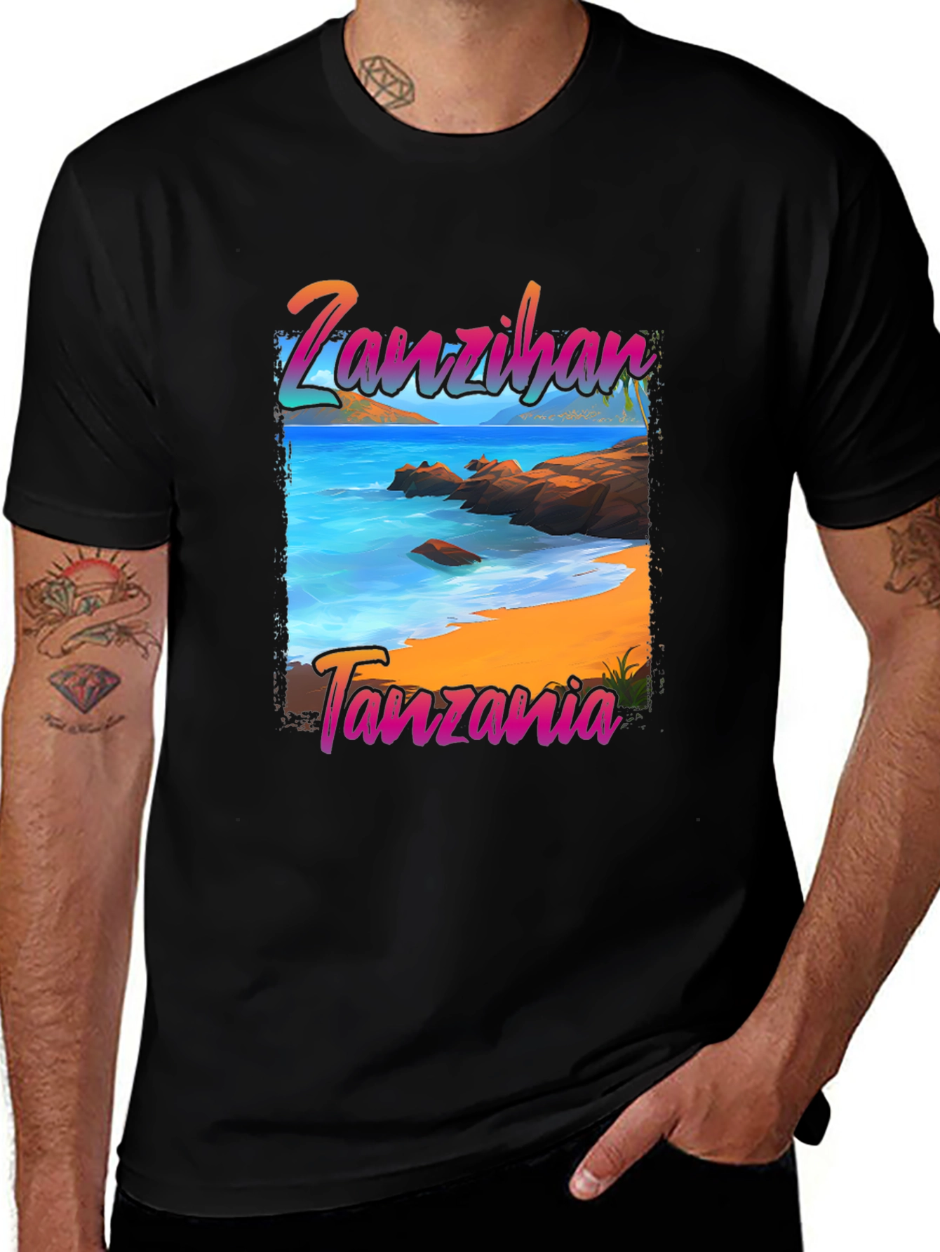 Variant 28 of Zanzibar Tanzania Beach Graphic T-Shirt