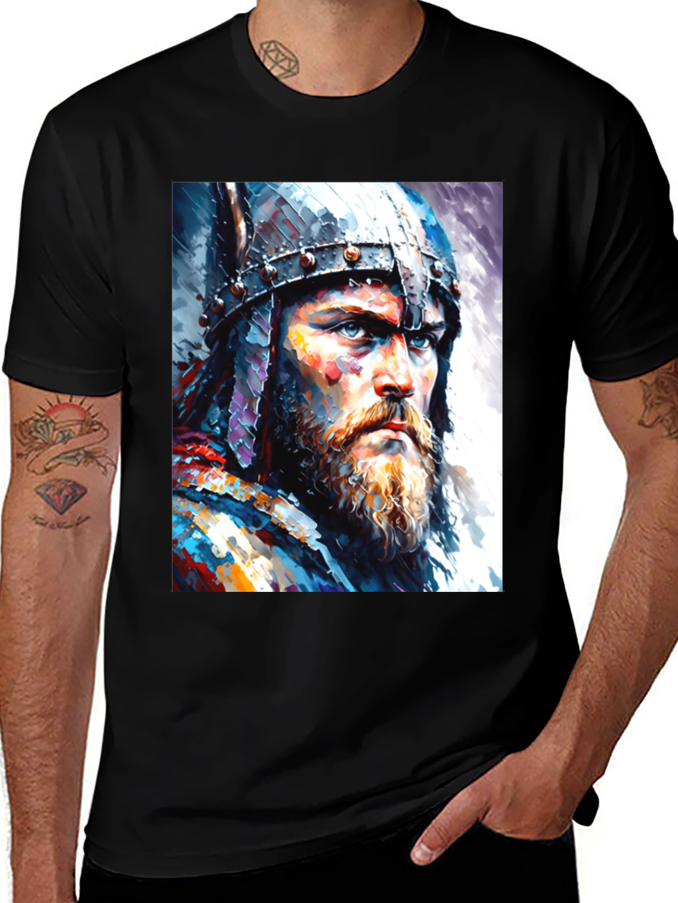 Variant 9 of Viking Warrior Graphic Tee - Black