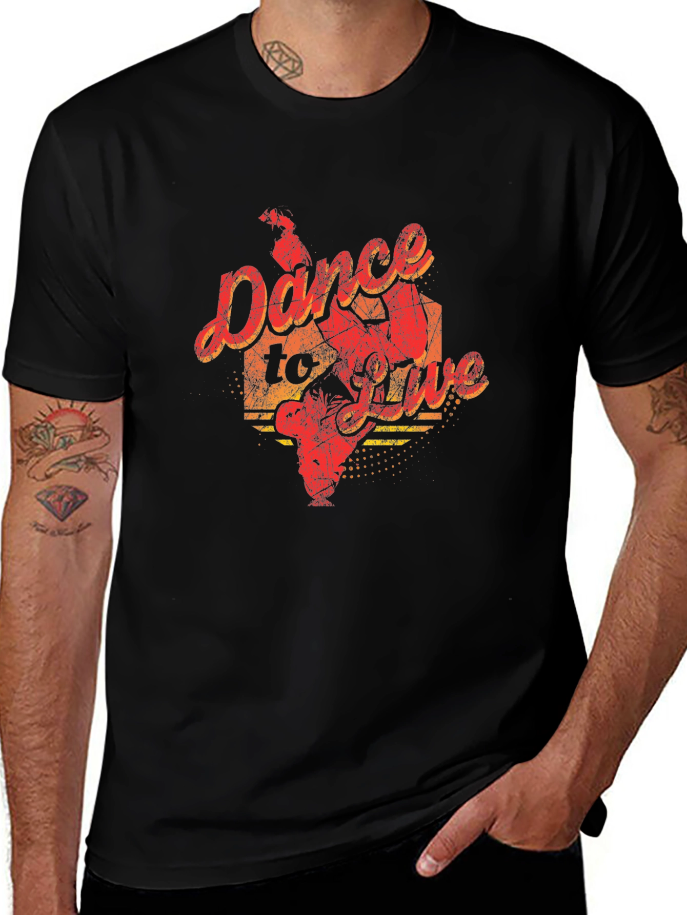 Variant 7 of Dance To Live Graphic Tee - Black