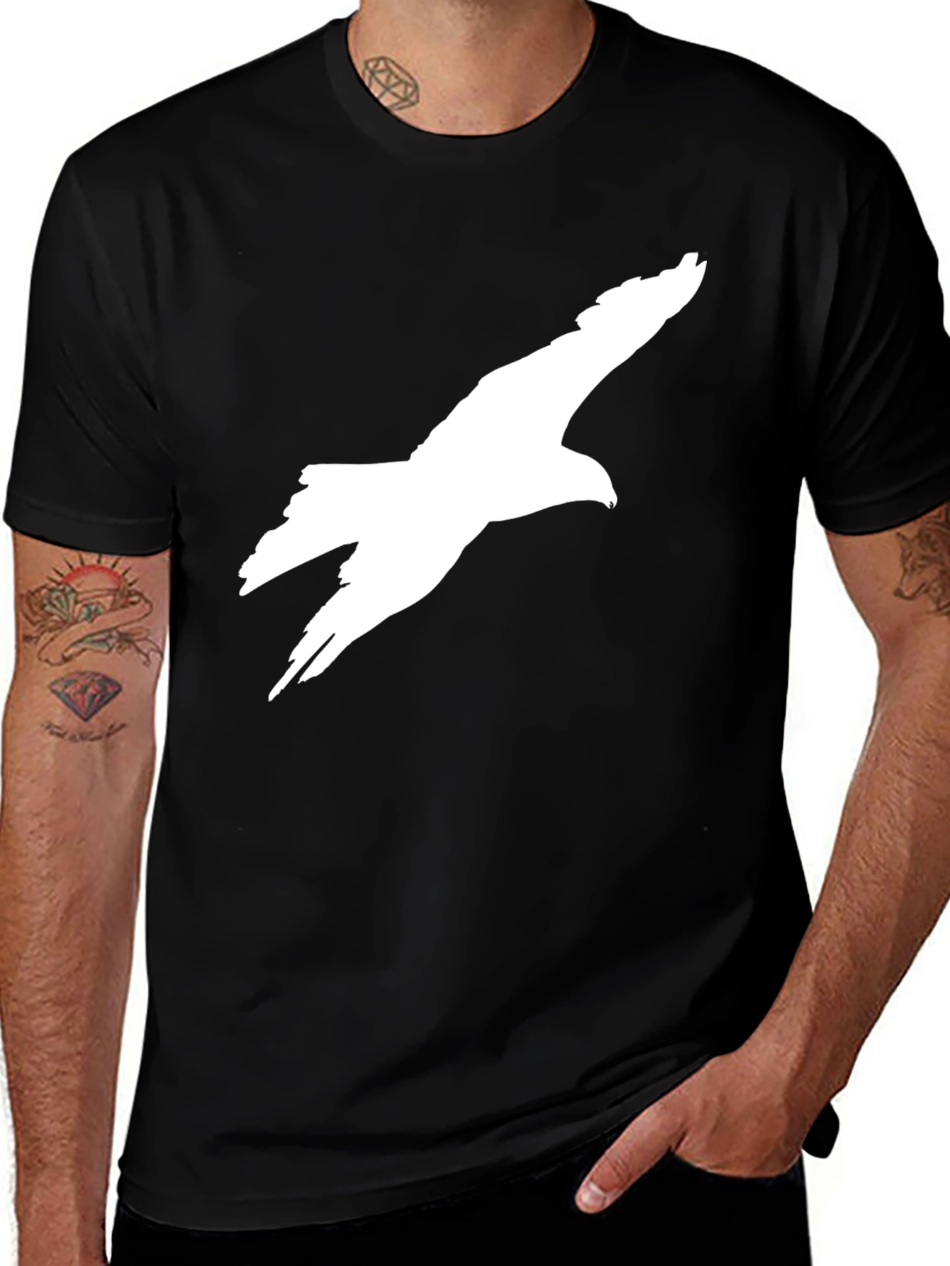 Variant 10 of Black T-Shirt with Eagle Graphic