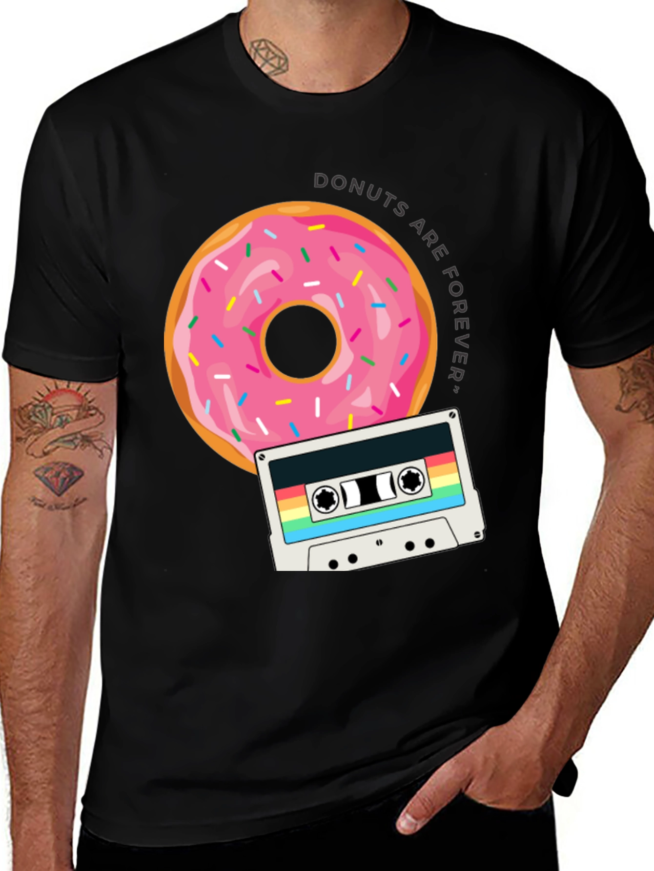 Variant 9 of Donuts are Forever T-Shirt Retro Cassette Design