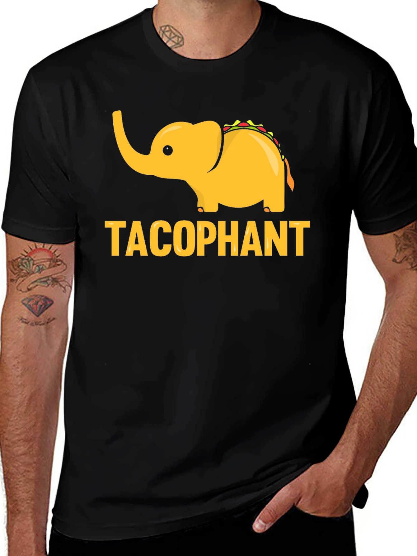 Variant 5 of Tacophant Graphic T-Shirt - Funny Elephant Taco Tee