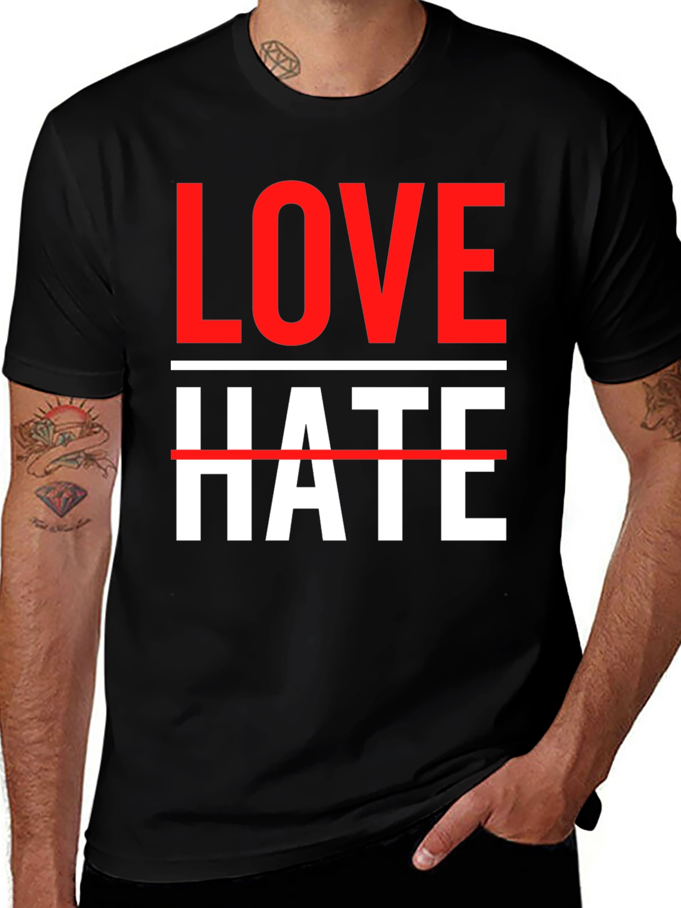 Variant 13 of Love Over Hate Graphic Tee - Stylish Statement T-Shirt
