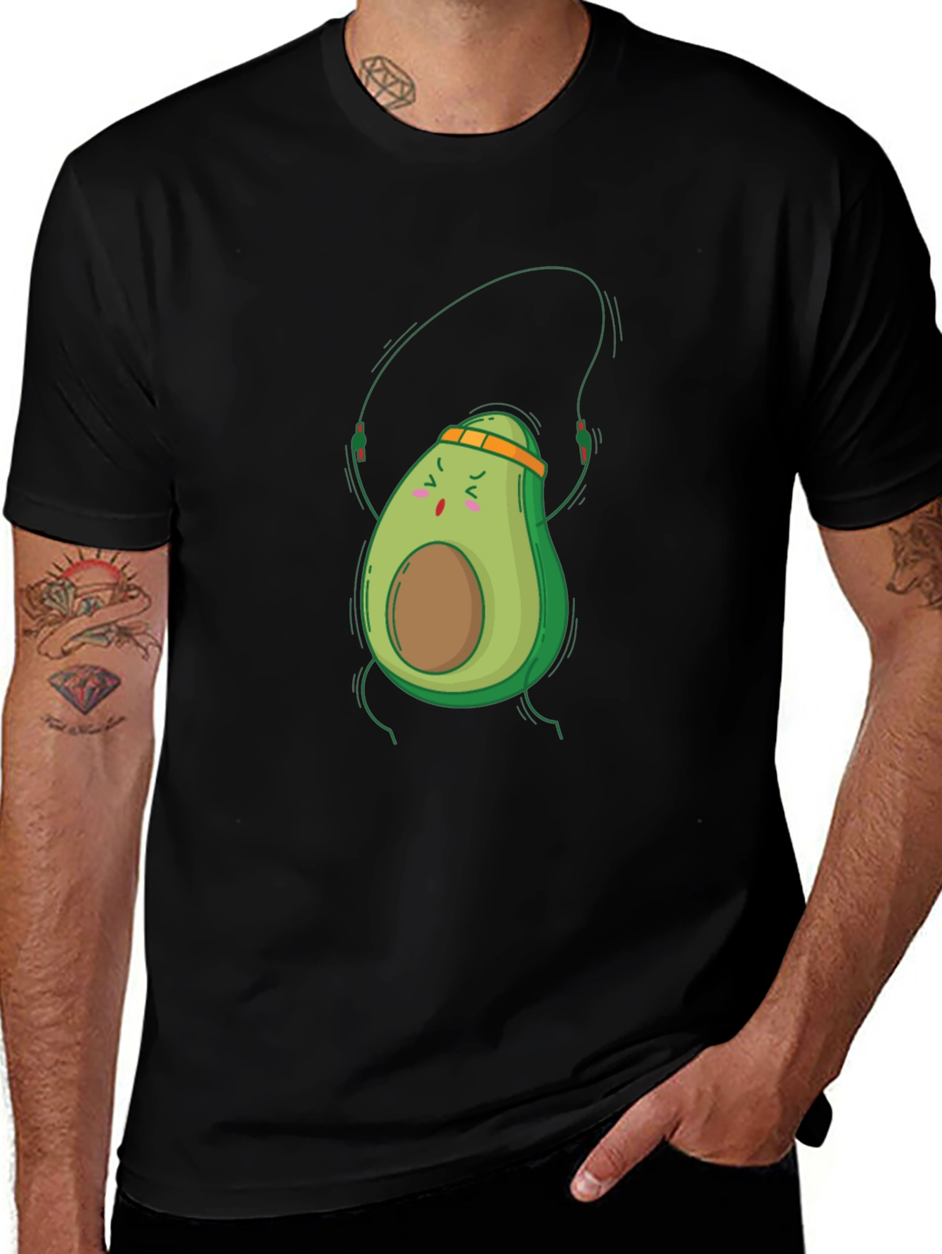 Variant 2 of Avocado Workout Black T-Shirt