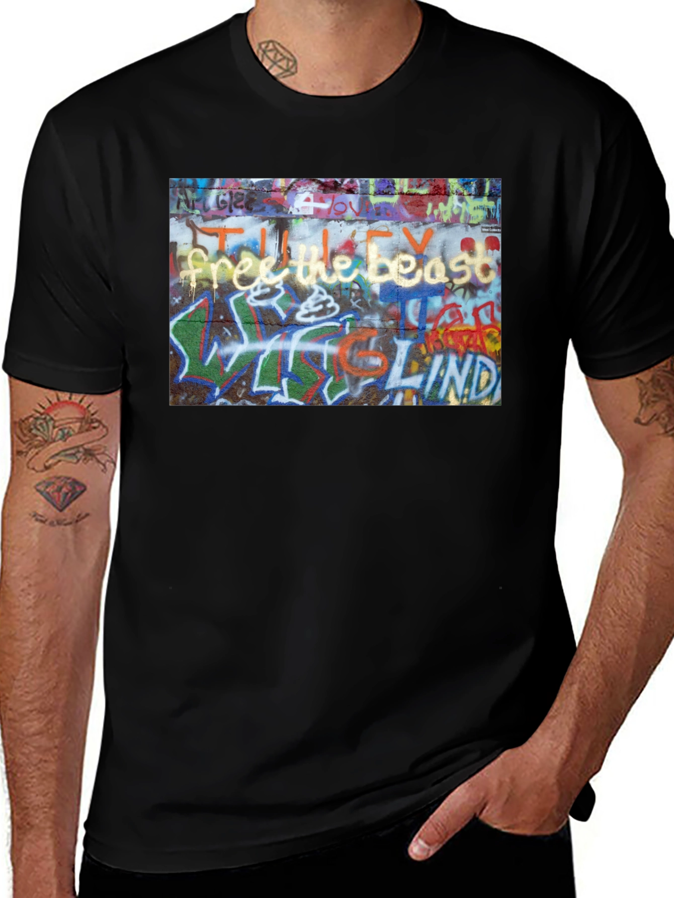 Variant 3 of Graffiti Art Black T-Shirt