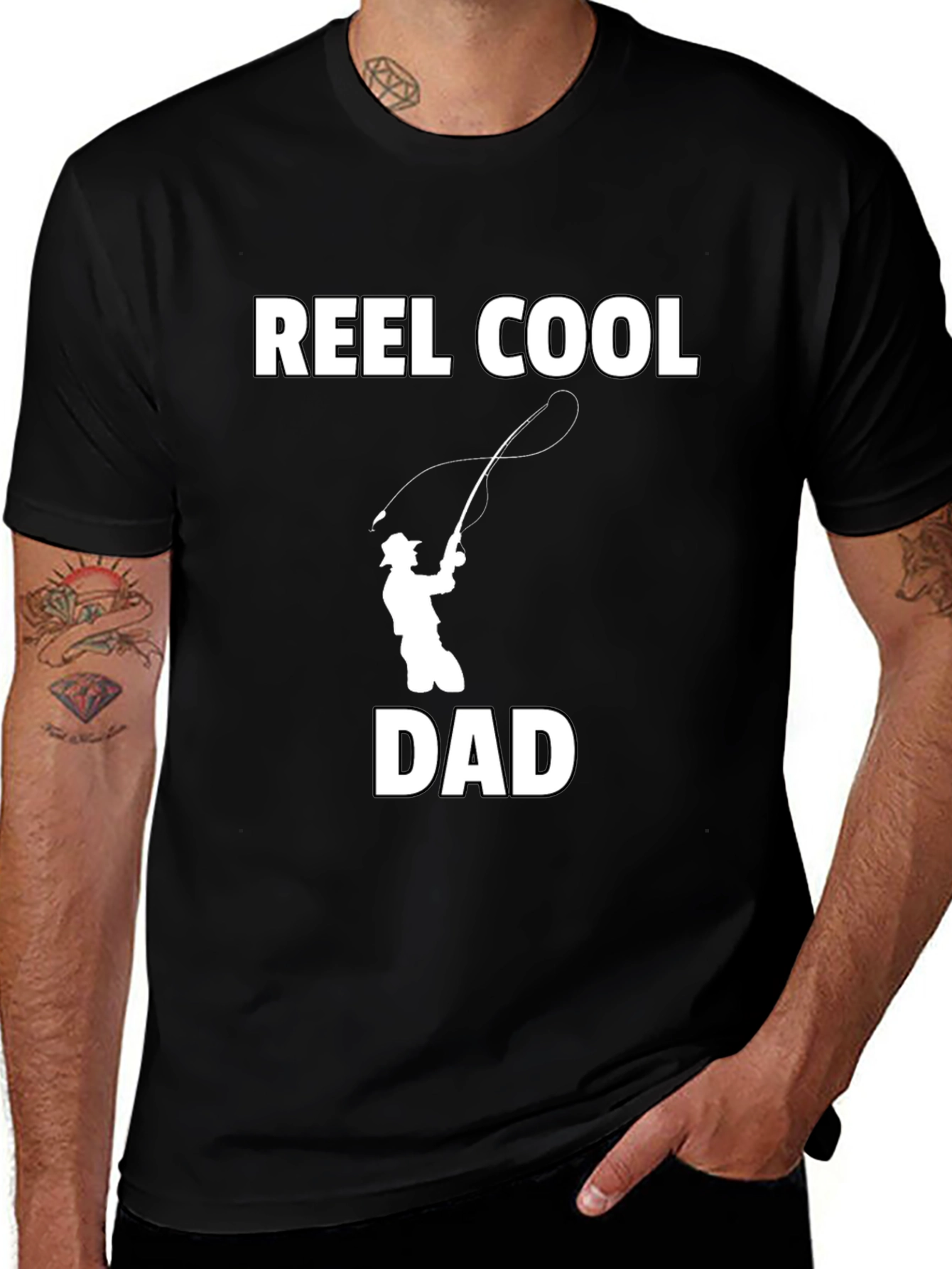Variant 21 of Reel Cool Dad Fishing Graphic Tee Shirt