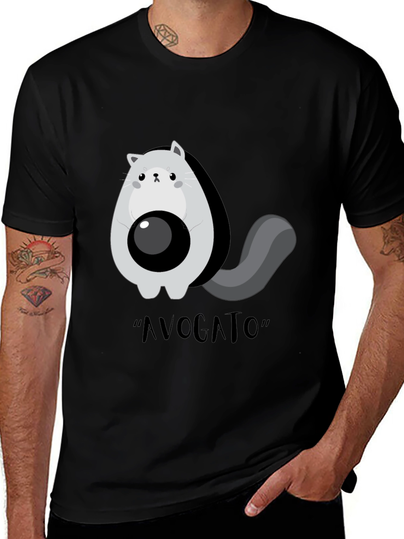 Avogato T-Shirt - Avocado Cat Pun Tee