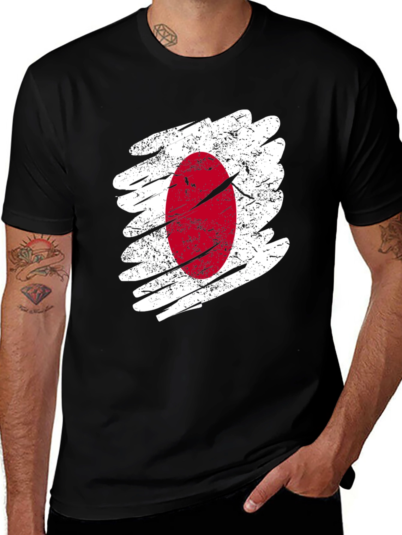 Japanese Flag Grunge Style T-Shirt