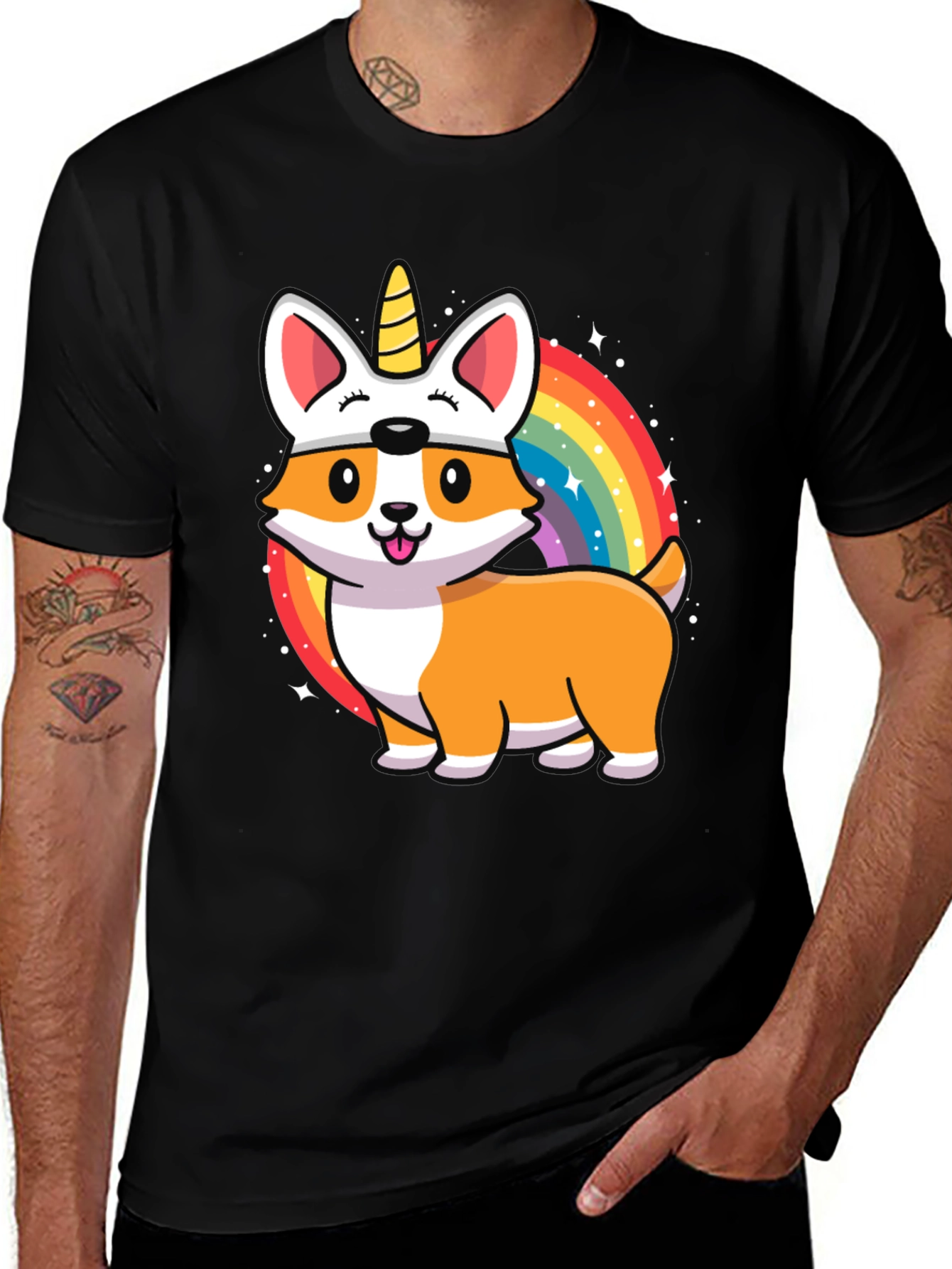 Variant 3 of Unicorn Corgi Rainbow T-Shirt