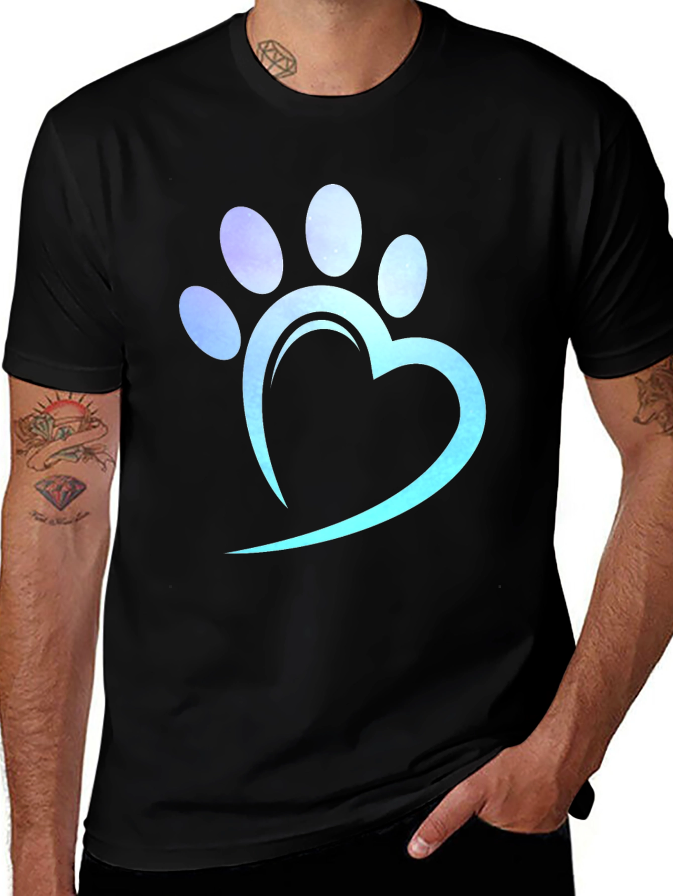 Variant 2 of Heart Paw Print Tee - Love Your Pet!