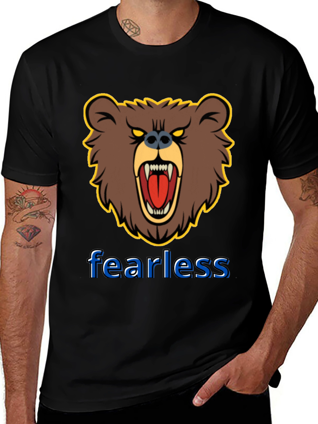 Variant 12 of Fearless Bear Graphic T-Shirt - Bold Design