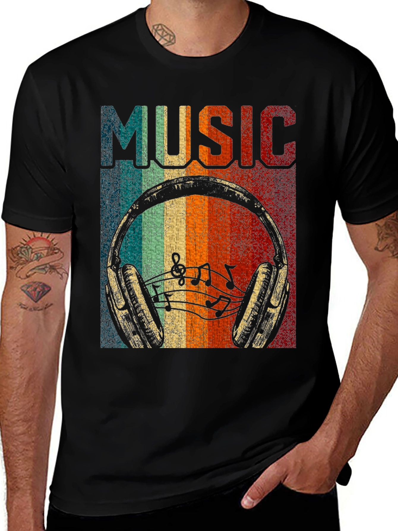 Variant 12 of Retro Music Headphone T-Shirt