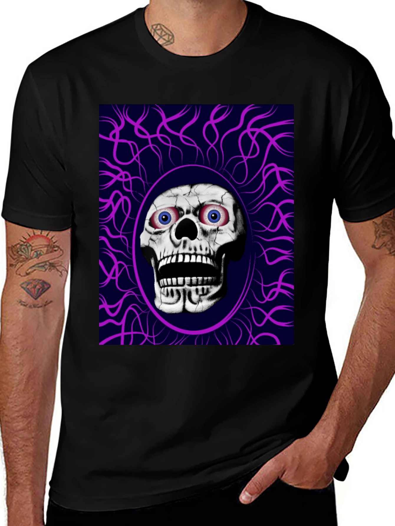 Variant 24 of Skull Graphic Black T-Shirt