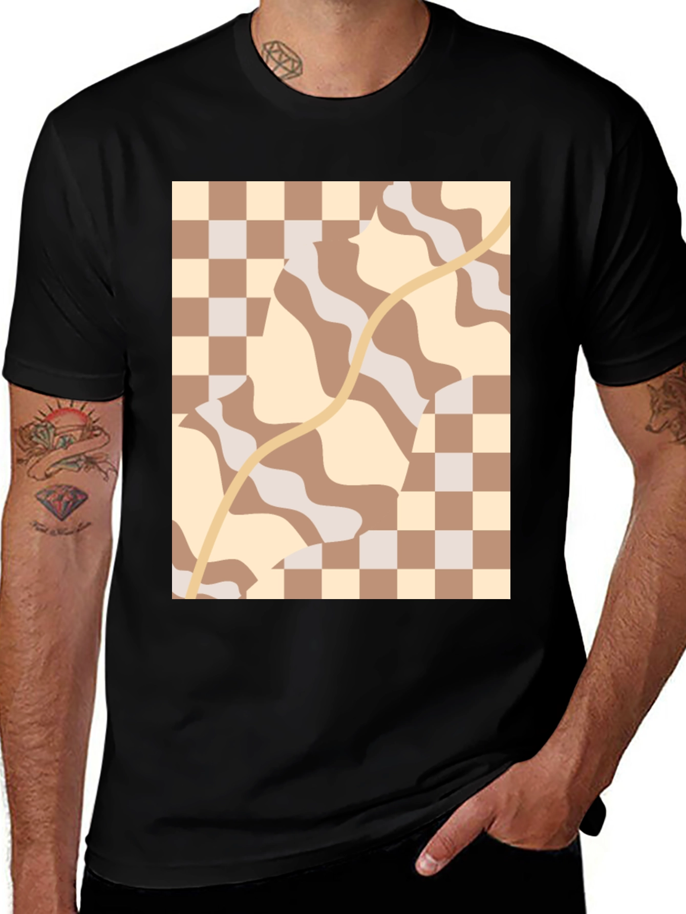 Variant 12 of Retro Aesthetic Patterned Tee
