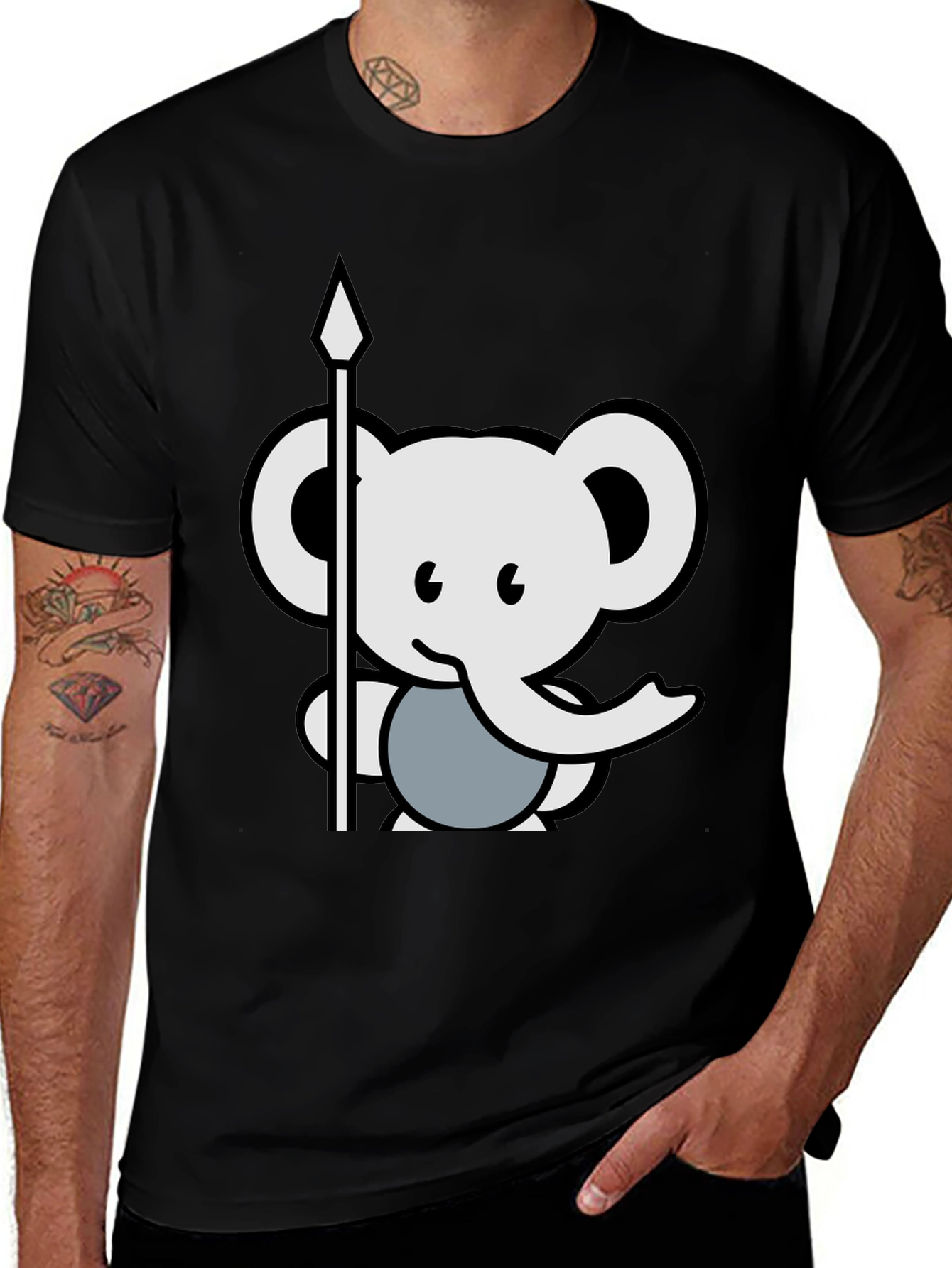 Variant 6 of Elephant Warrior Graphic Tee - Unique Design