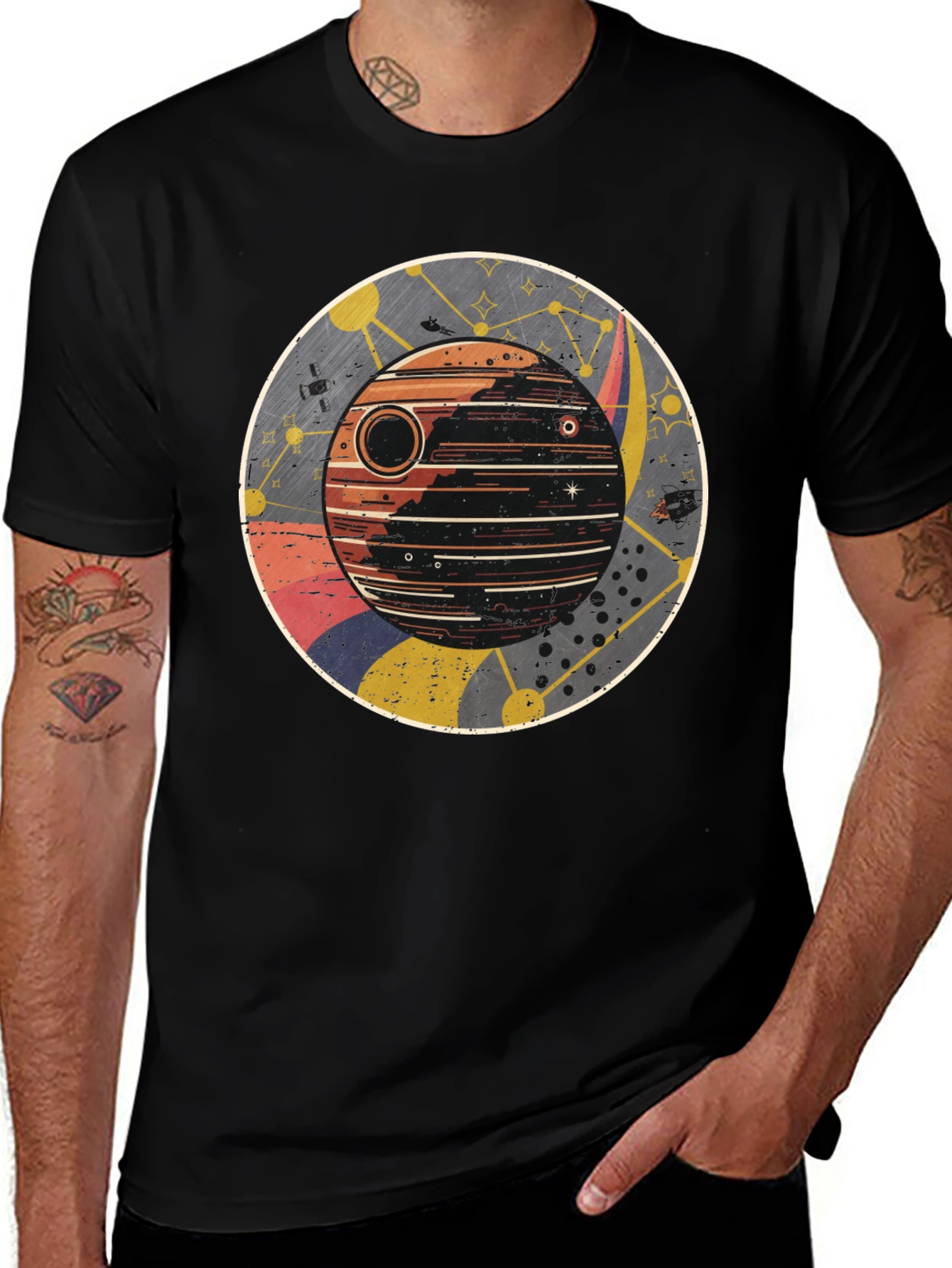 Variant 25 of Retro Space Station Graphic Tee