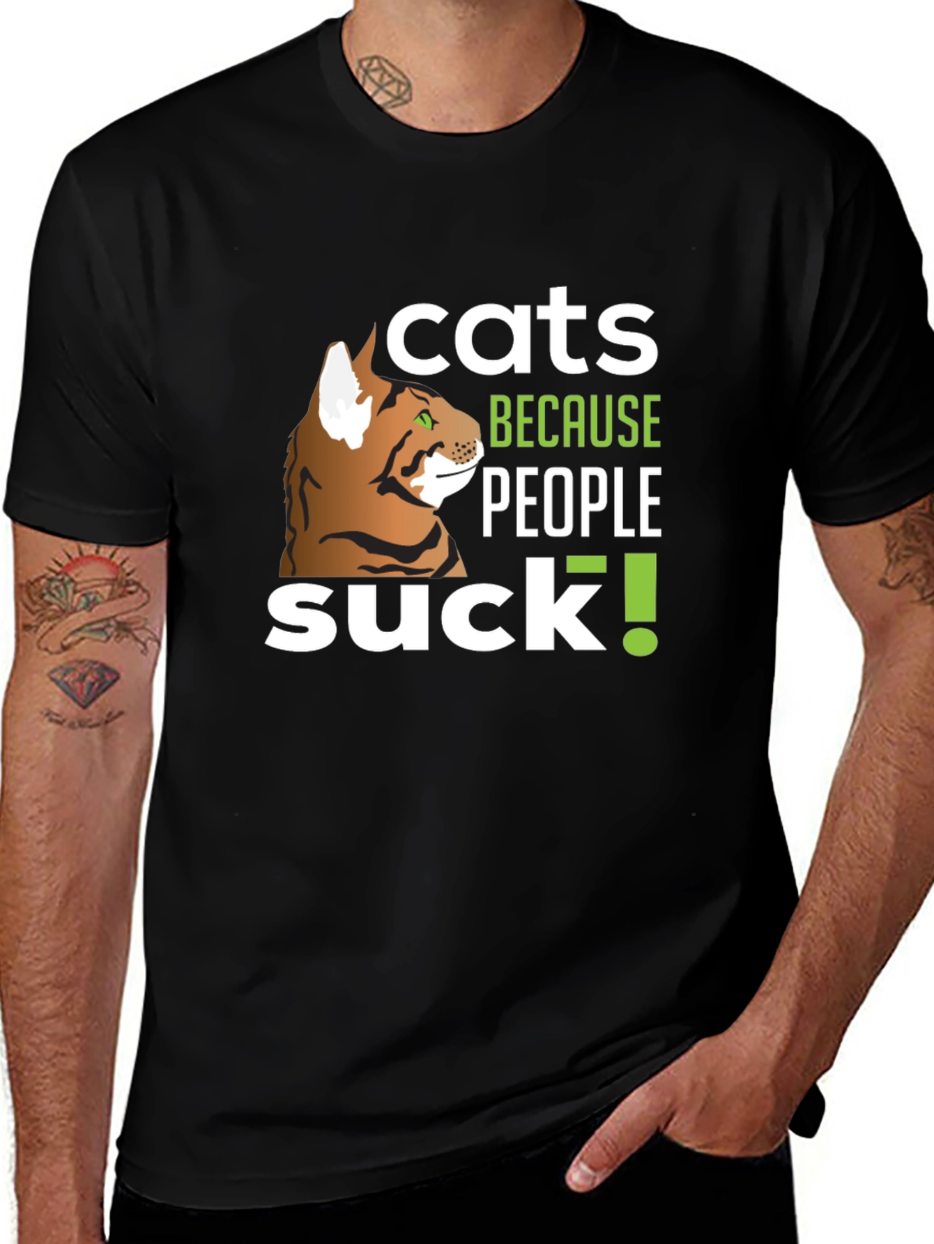 Variant 4 of Cats Because People Suck T-Shirt - Funny Cat Lover Tee