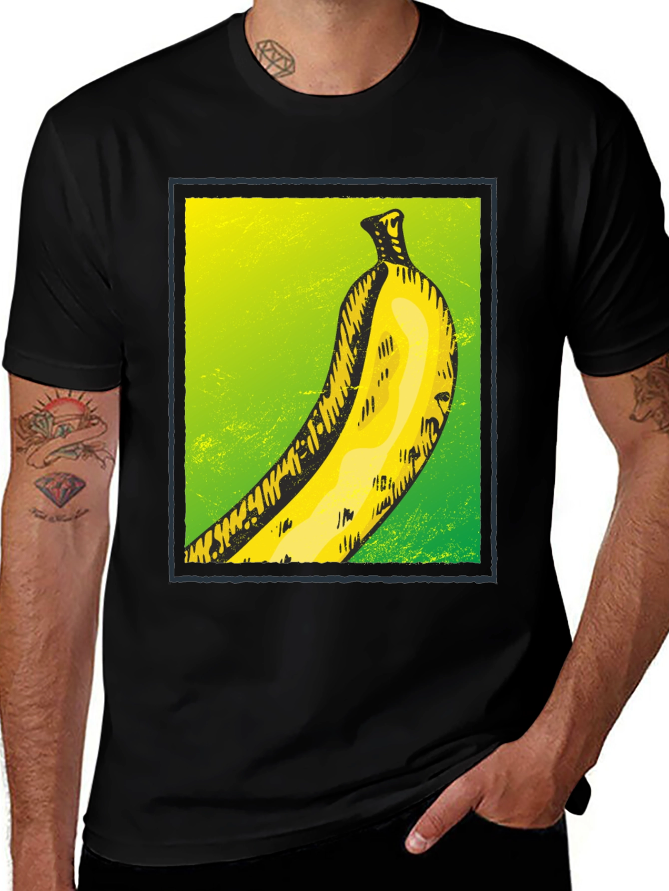 Black Banana Graphic Tee - Quirky Fruit Design main image